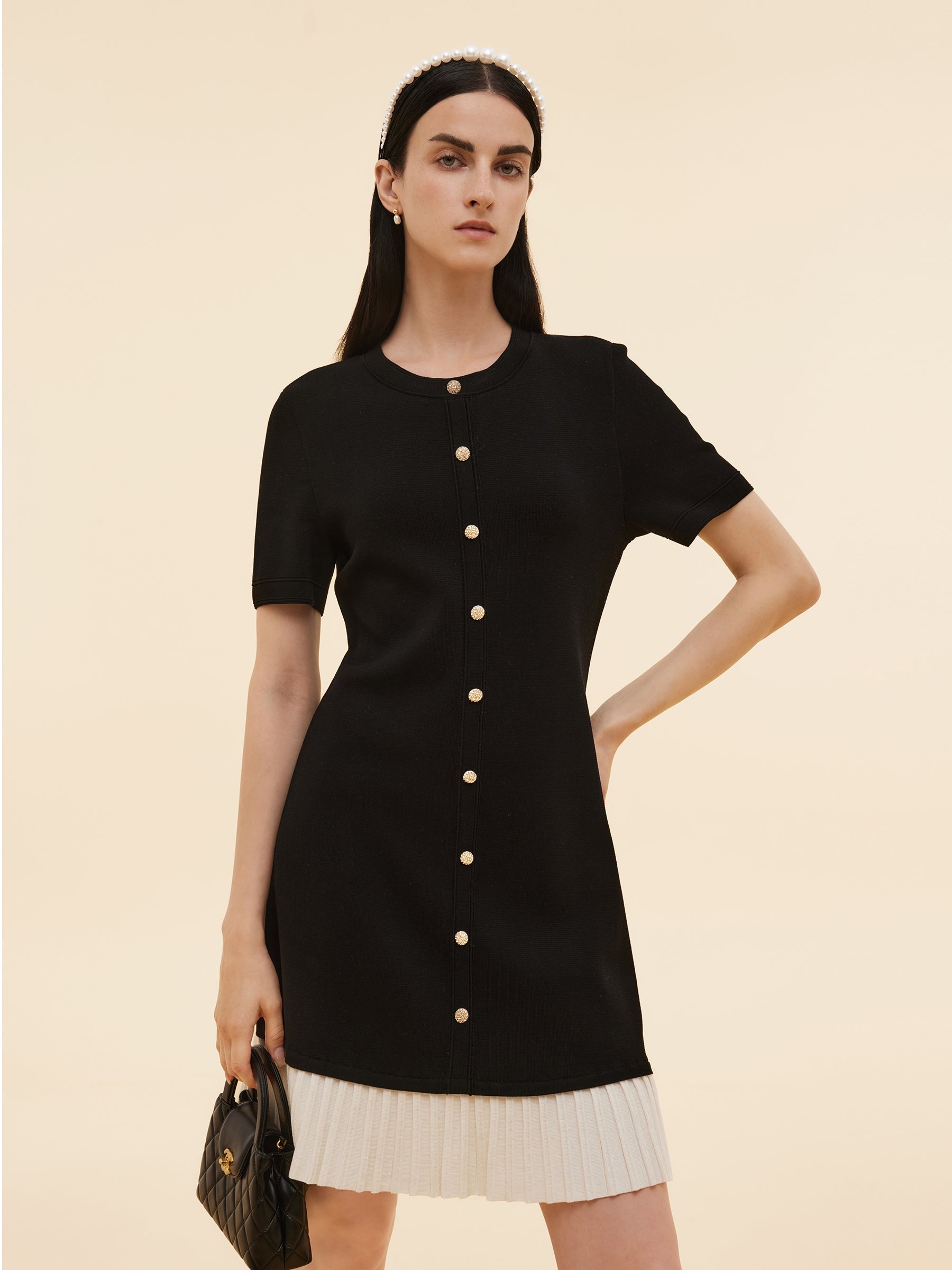 Γυναικείο Μίνι Φόρεμα Από Πλεκτό Ύφασμα Block