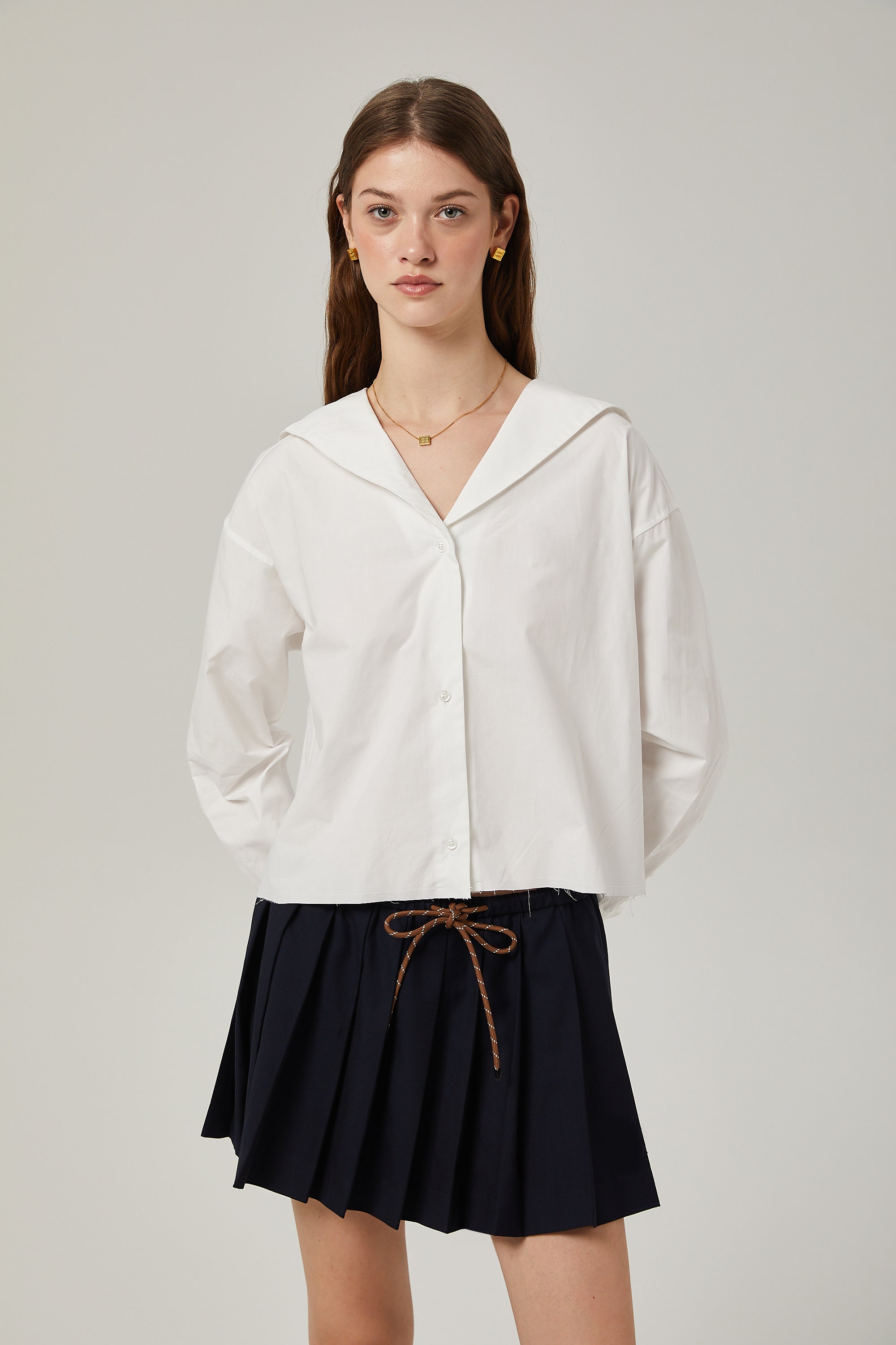 Κοντό Πουκάμισο Bérénice Με Γιακά Ναυτικού