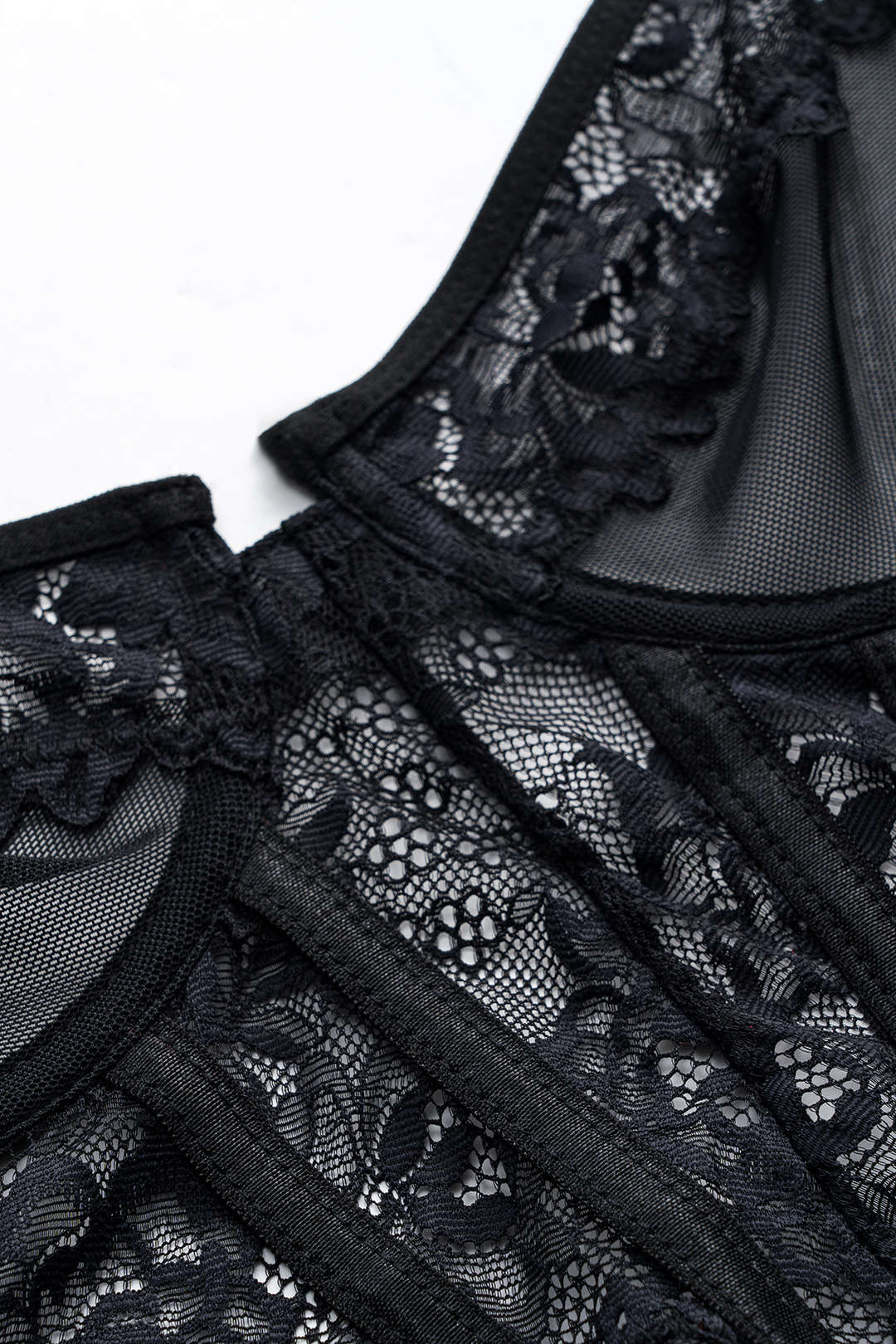 Κορμάκι-Κορσέ Από Τούλι Και Δαντέλα