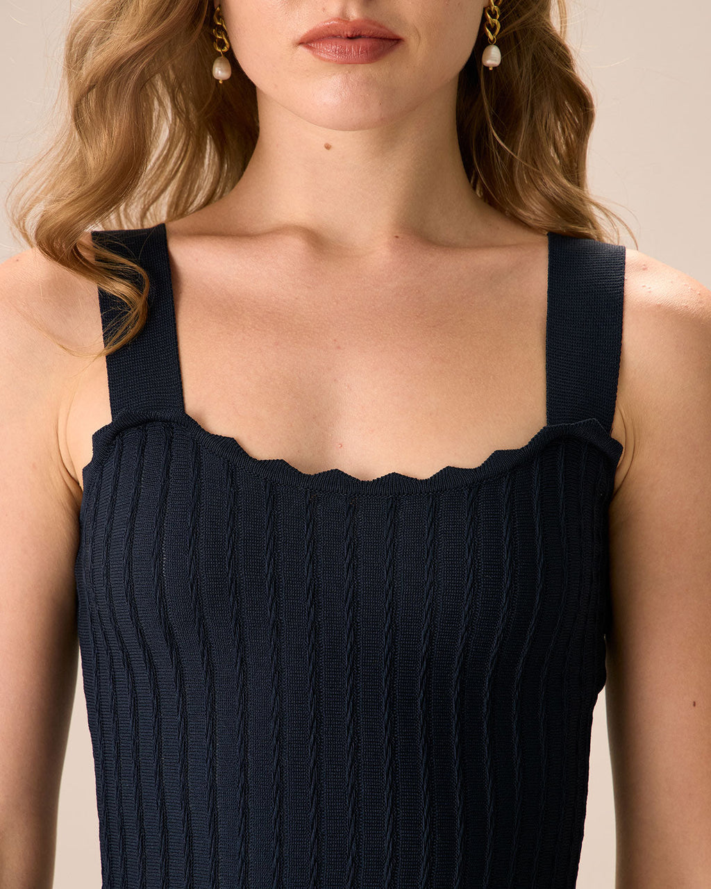 Φόρεμα Με Πλεκτό Πουλόβερ Σε Μπλε Σκούρο Χρώμα