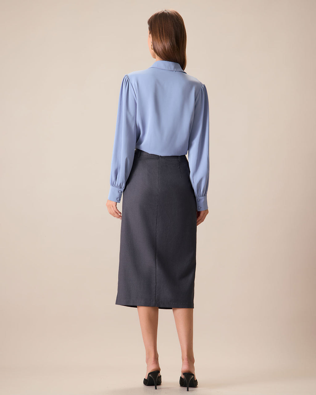 Μπλε Πουκάμισο Με Δαντέλα Και Λεπτομέρειες