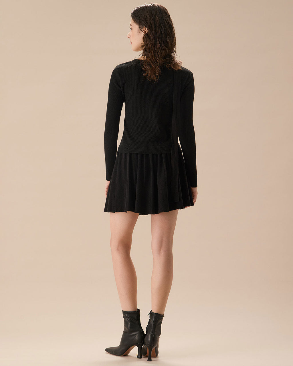 Μαύρη Πλεκτή Λεπτή Ζακέτα Με Ριμπ Ύφανση