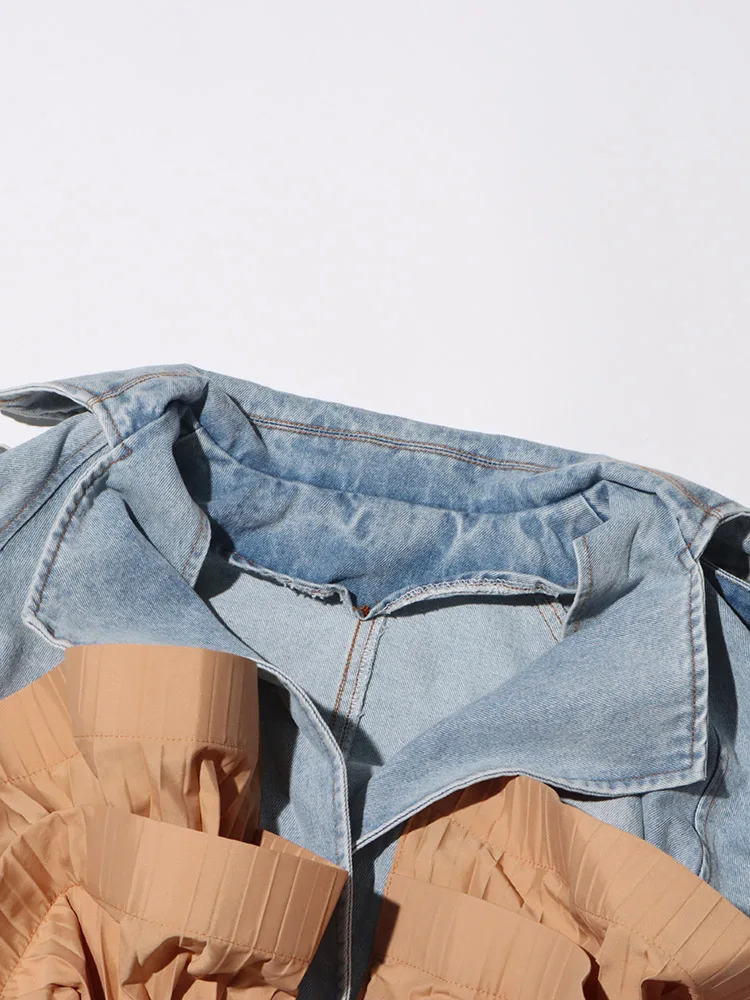 Τζιν Με Πλισέ Βολάν Και Μακρυμάνικο Κορδόνι