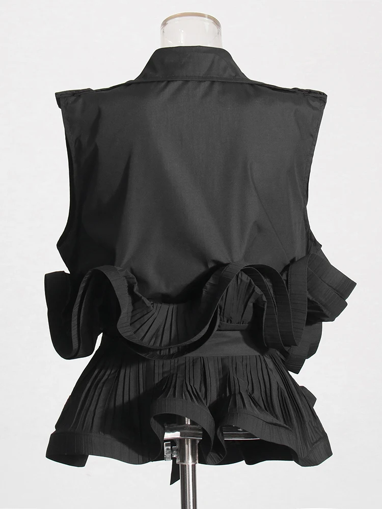 Πλισέ Μπουφάν Με Κορδόνια Και Βολάν