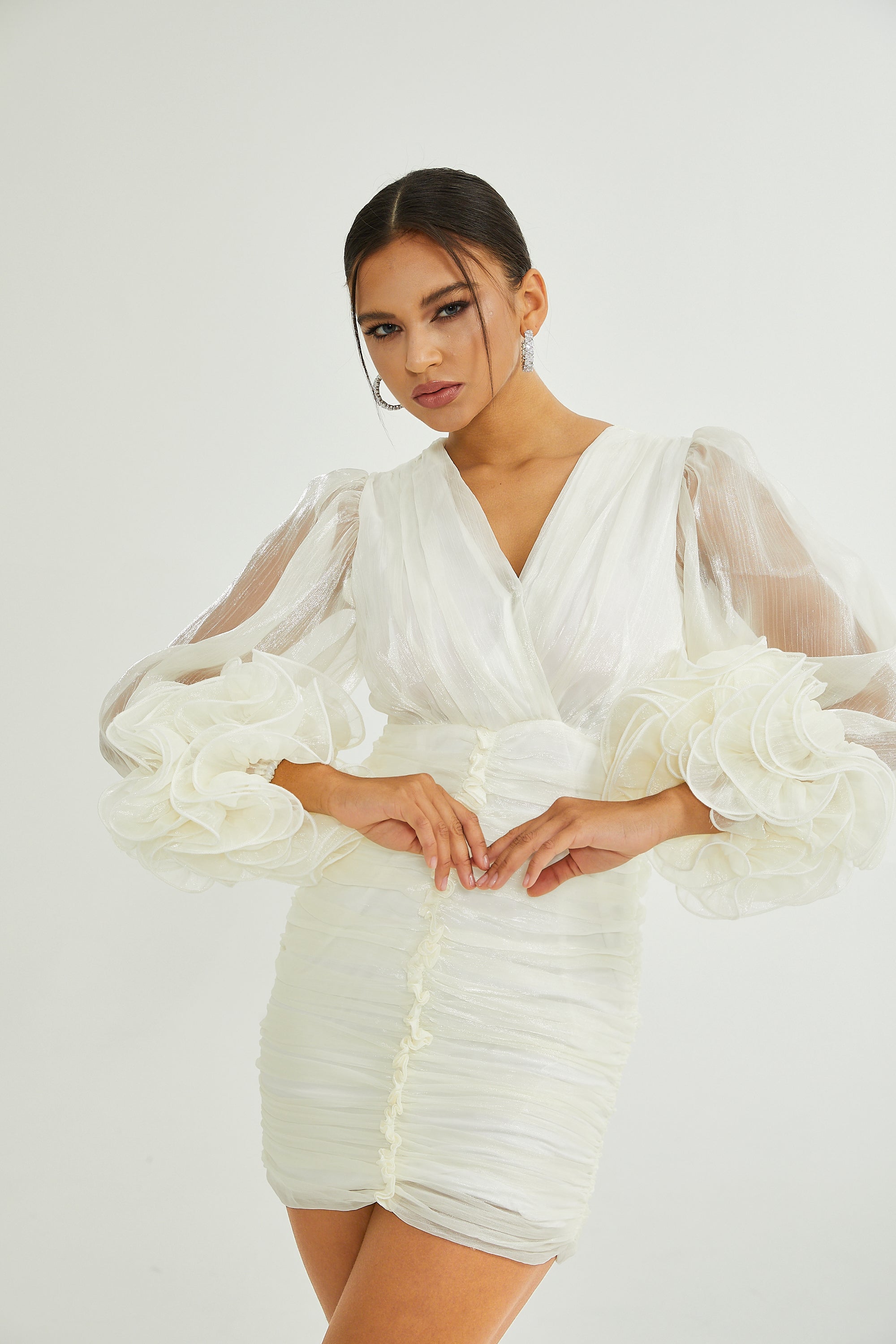 Μίνι Φόρεμα Με Απλικέ Λουλούδια Rosalie