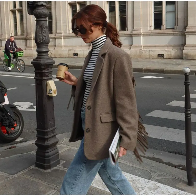 Μπουφάν Aiya Με Φούντες Από Μείγμα Μαλλιού