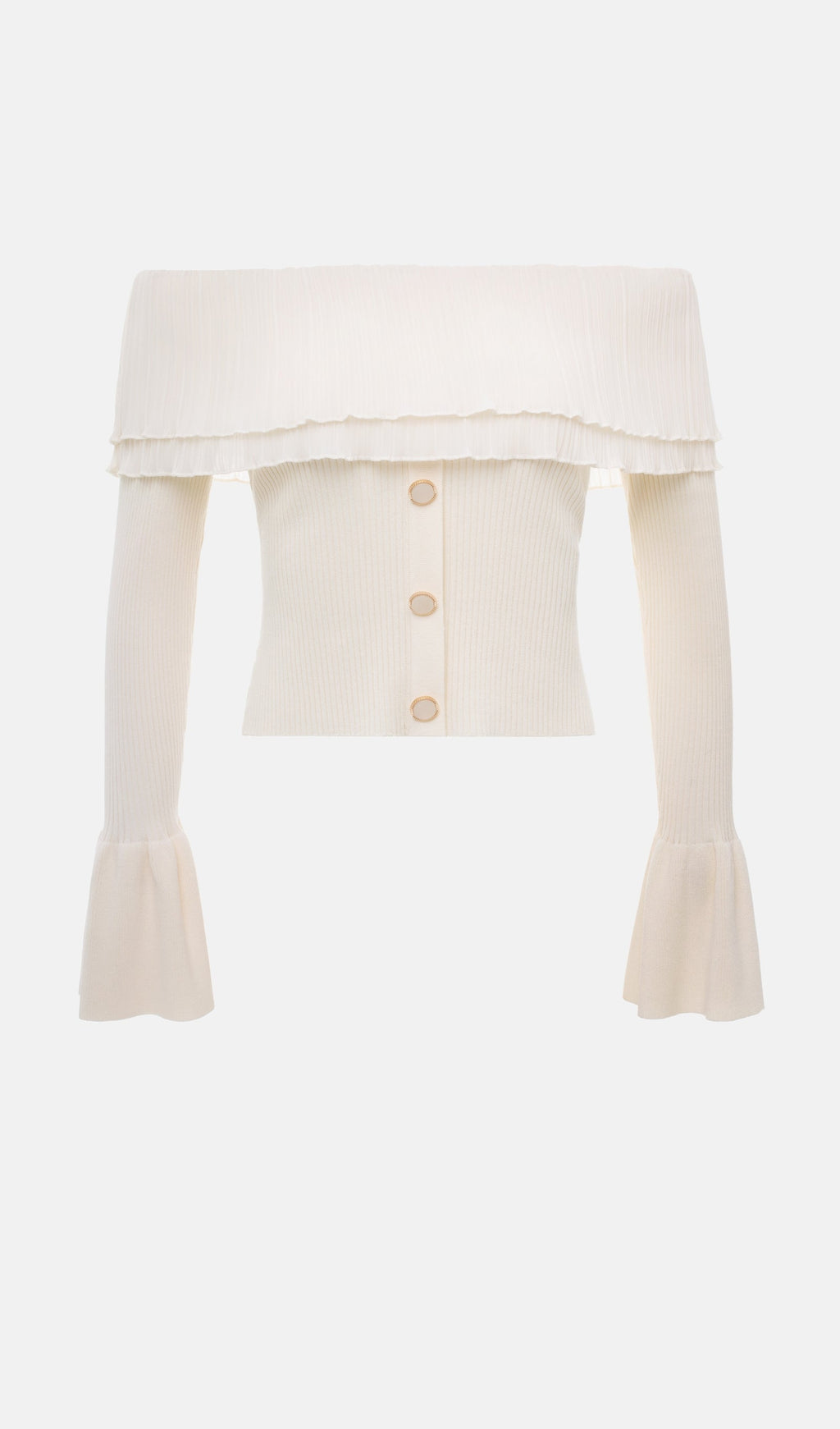 Flier Starplez Μπλούζα Με Βολάν Και Κουμπιά - Κρεμ