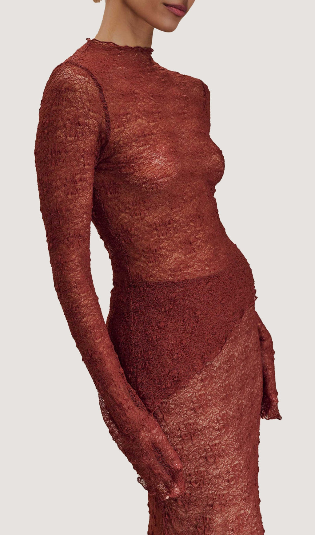 Σετ Φούστας Και Τοπ Με Διαφανή Δαντέλα