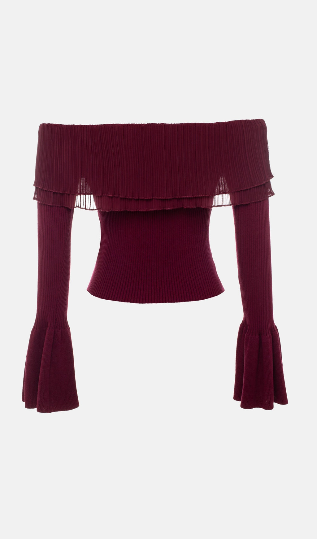 Μπλούζα Flier Starplez Με Βολάν Και Κουμπιά - Μπορντό