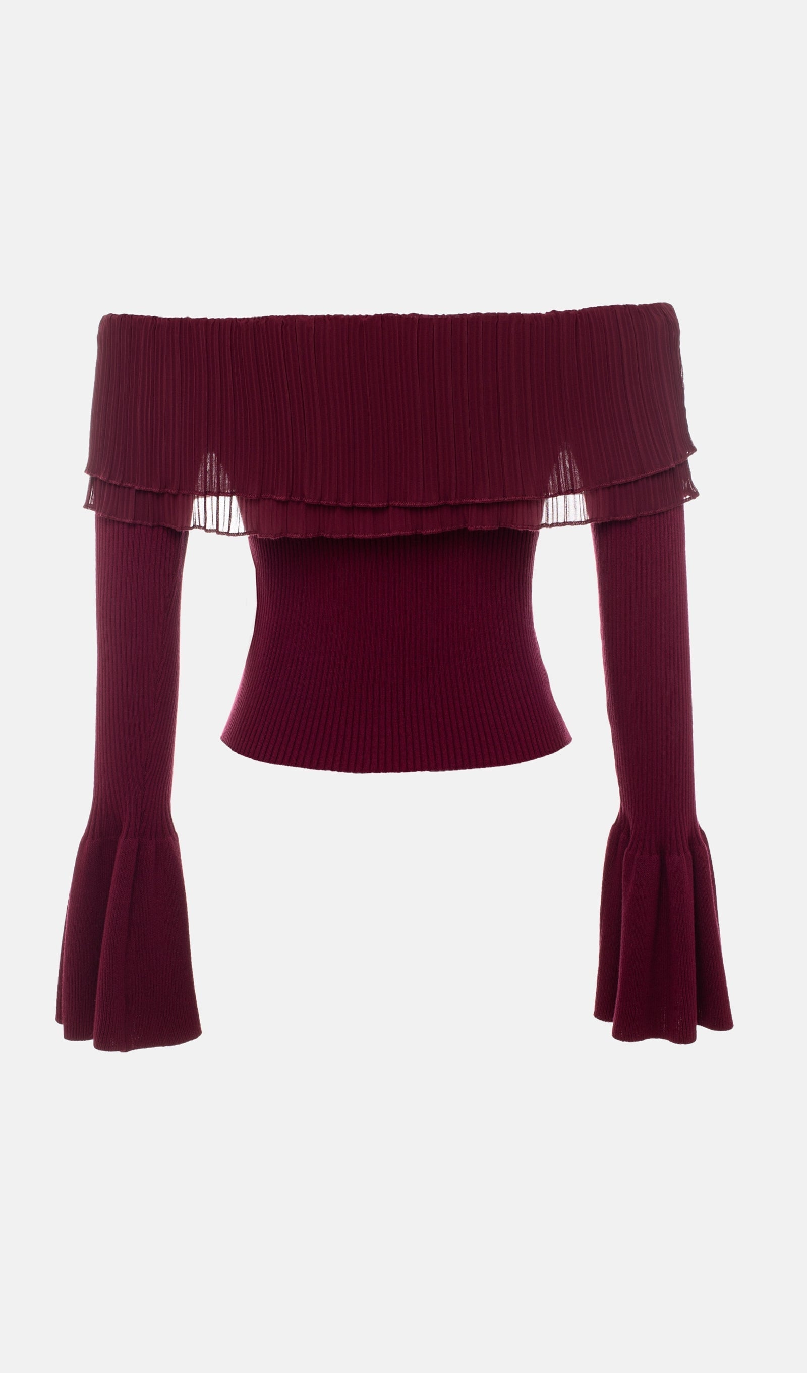 Μπλούζα Flier Starplez Με Βολάν Και Κουμπιά - Μπορντό