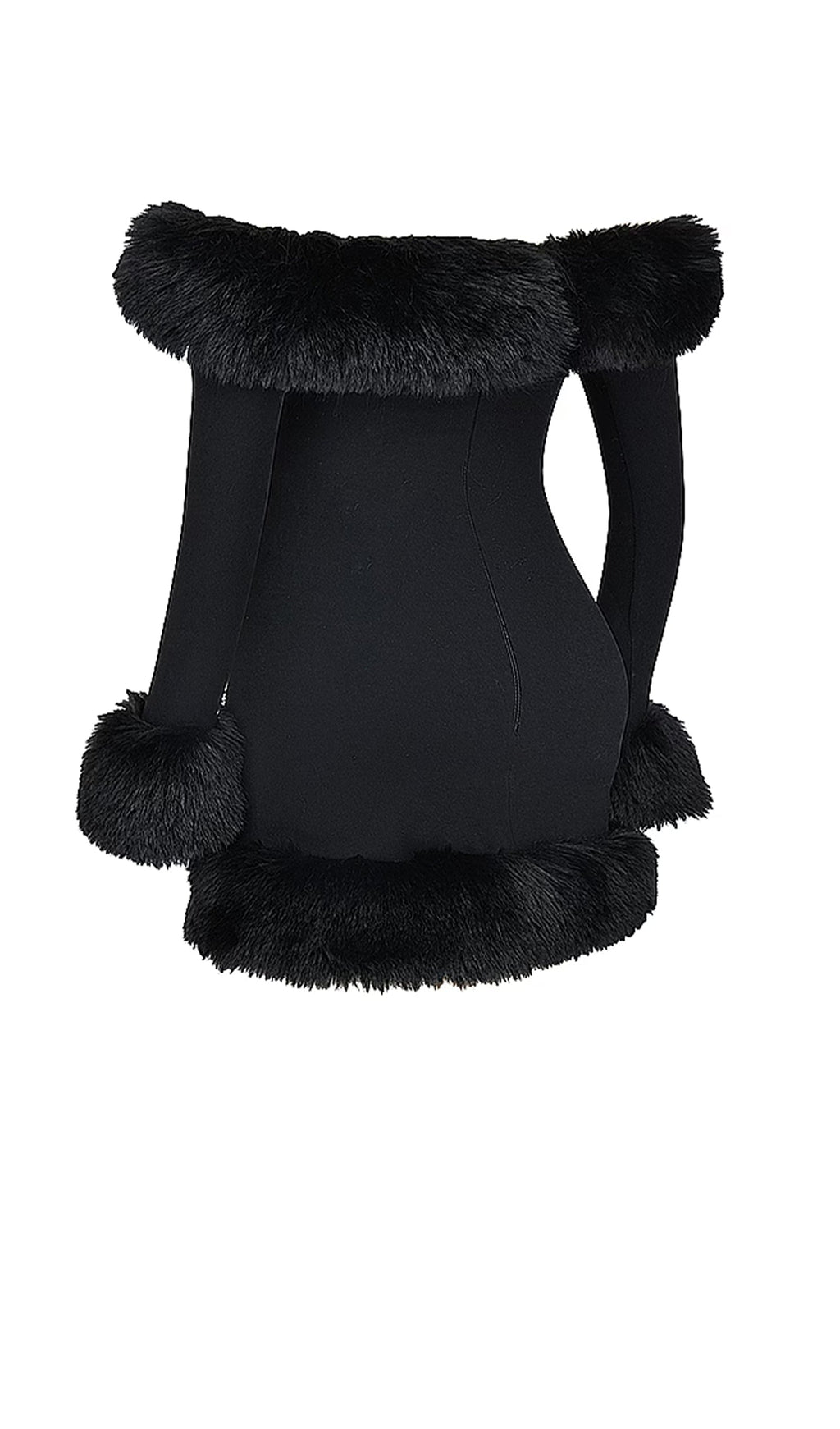 Φόρεμα Με Έξω Τους Ώμους Και Φούστα Madeleine Με Γούνινη Λεπτομέρεια