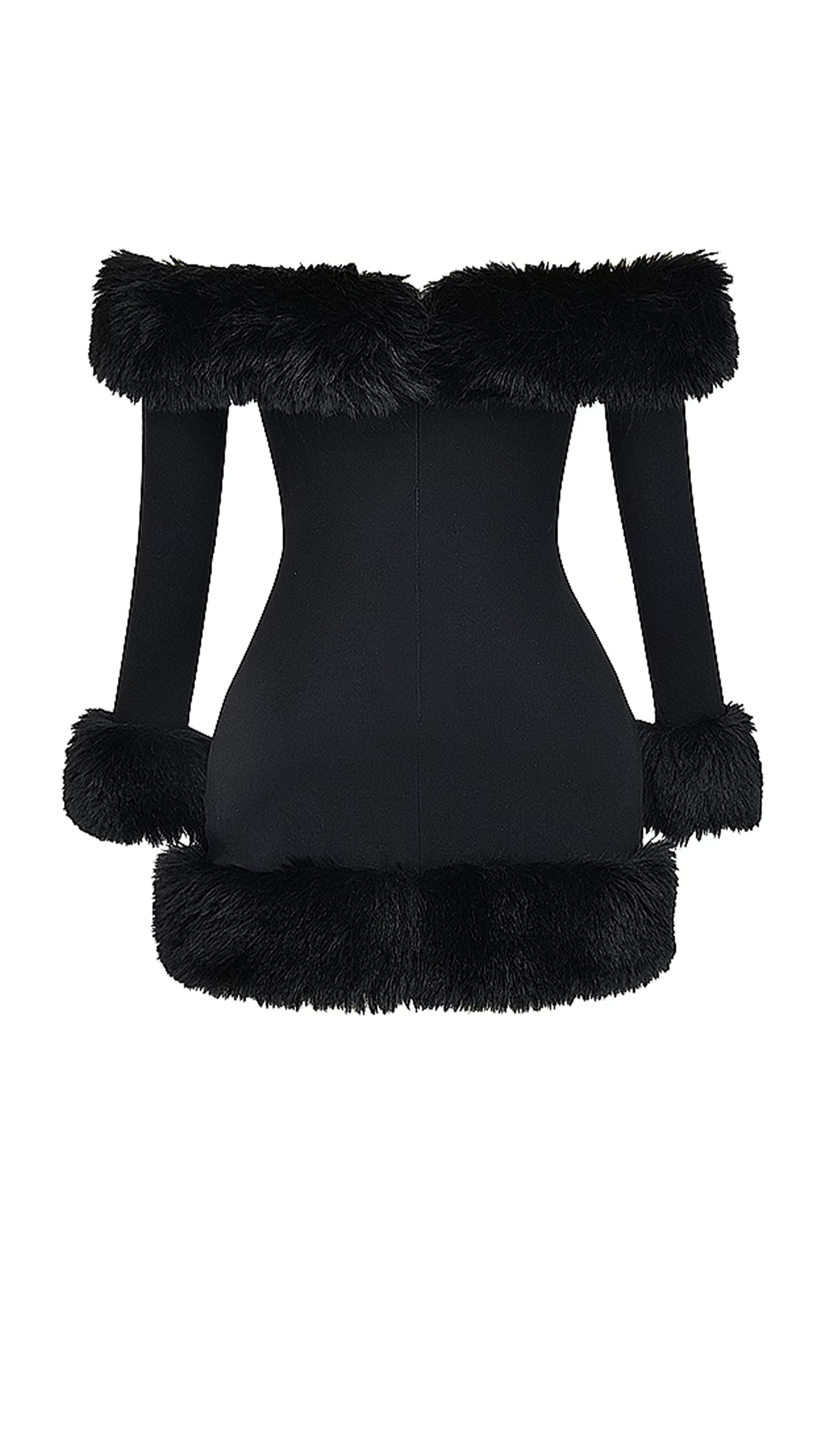 Φόρεμα Με Έξω Τους Ώμους Και Φούστα Madeleine Με Γούνινη Λεπτομέρεια