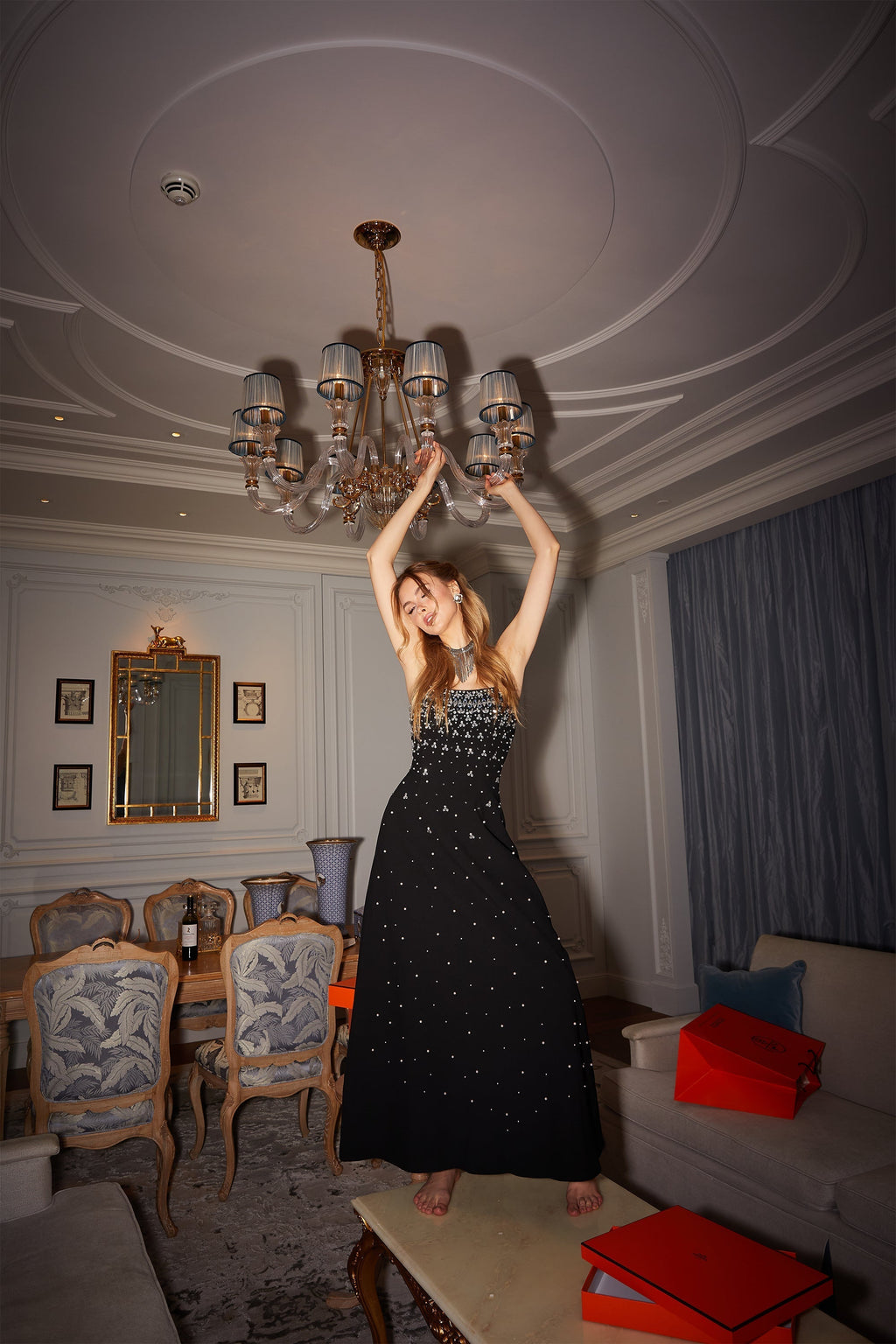 Φόρεμα Μάξι Με Κέντημα Melisande Σε Μαύρο Χρώμα