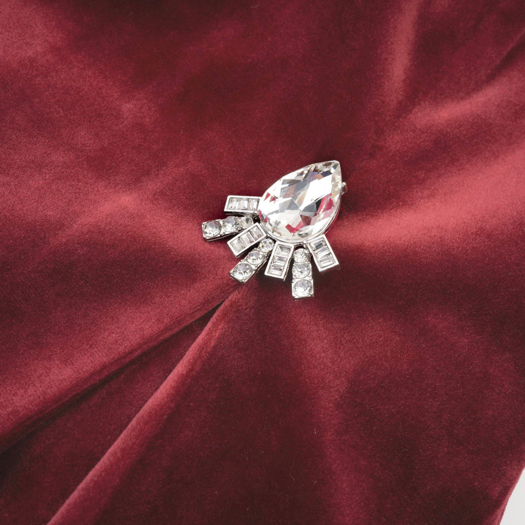 Μίνι Φόρεμα Wivika Από Βελούδο Χωρίς Τιράντες Και Ψεύτικη Γούνα