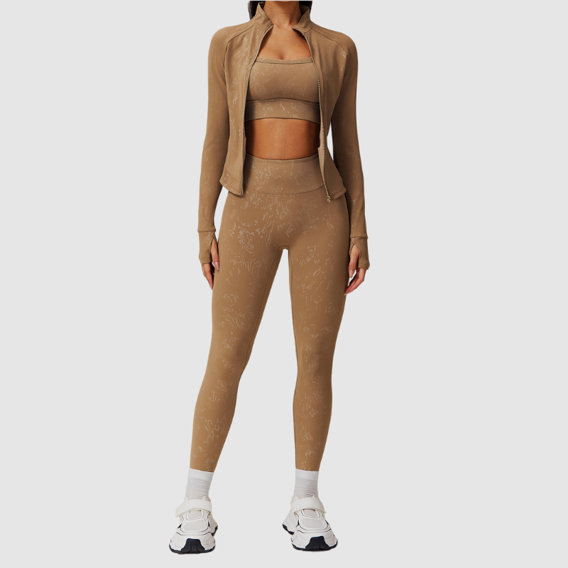 Αθλητικό Ζακετάκι Με Ψηλό Γιακά Και Ανάγλυφο Φερμουάρ