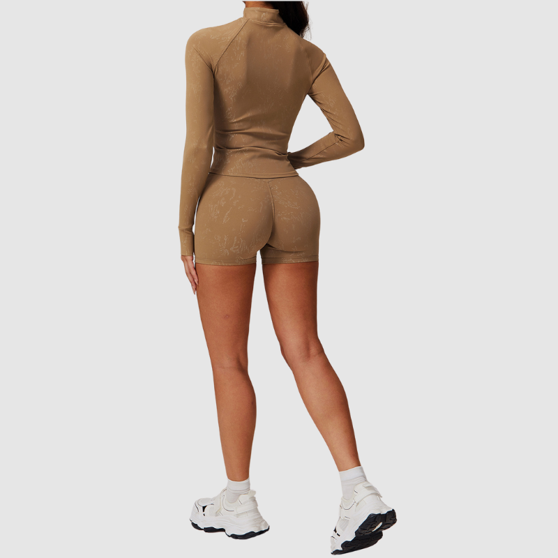 Αθλητικό Ζακετάκι Με Ψηλό Γιακά Και Ανάγλυφο Φερμουάρ