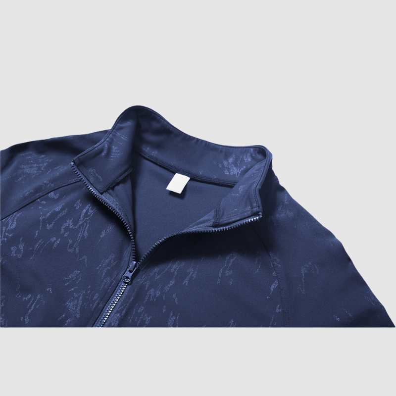 Αθλητικό Ζακετάκι Με Ψηλό Γιακά Και Ανάγλυφο Φερμουάρ