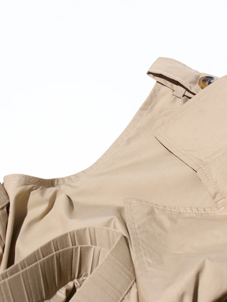 Πλισέ Μπουφάν Με Κορδόνια Και Βολάν