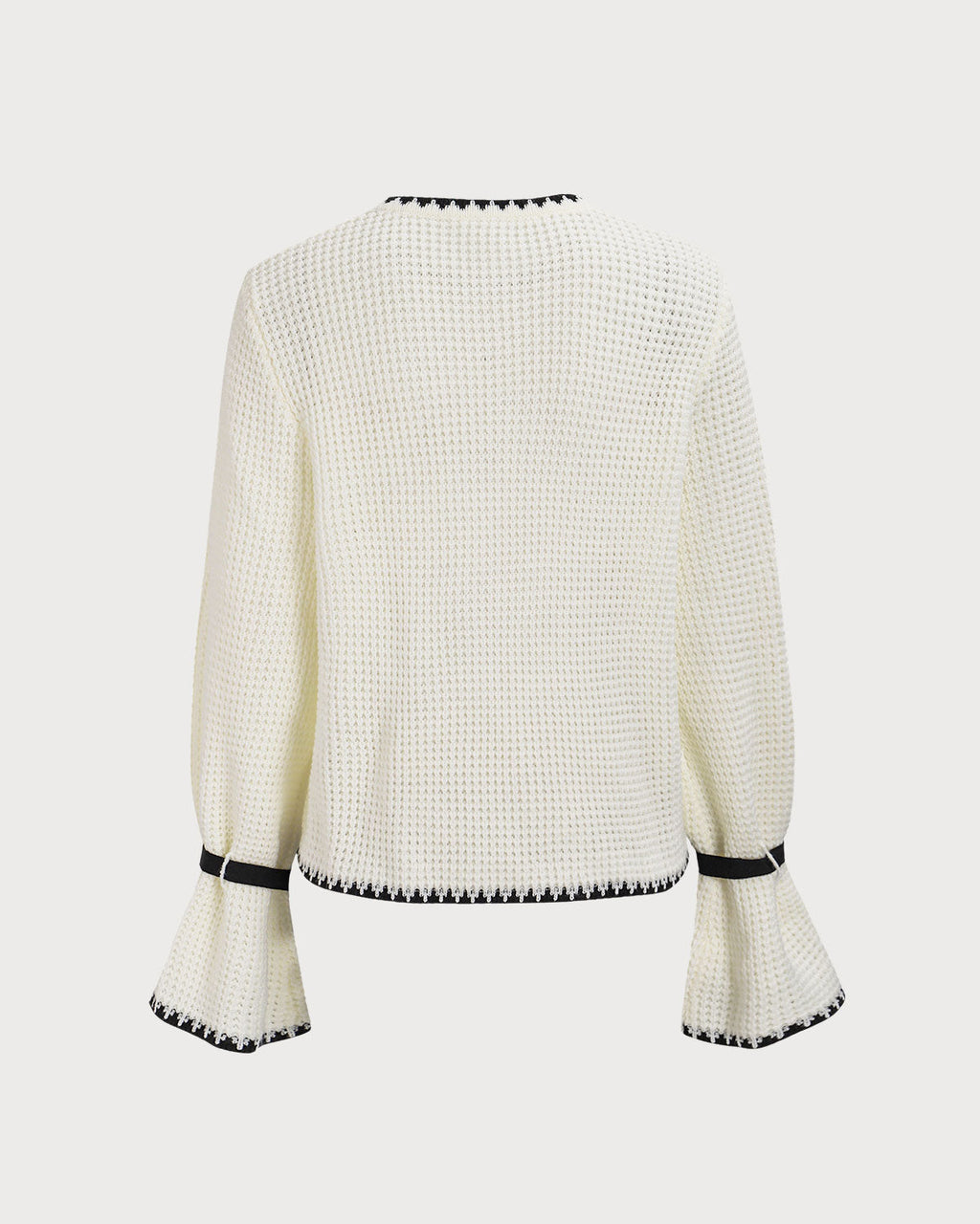 Μπεζ Πουλόβερ Με Δαντέλα Και Μανίκια Σε Αντίθεση Χρώματος