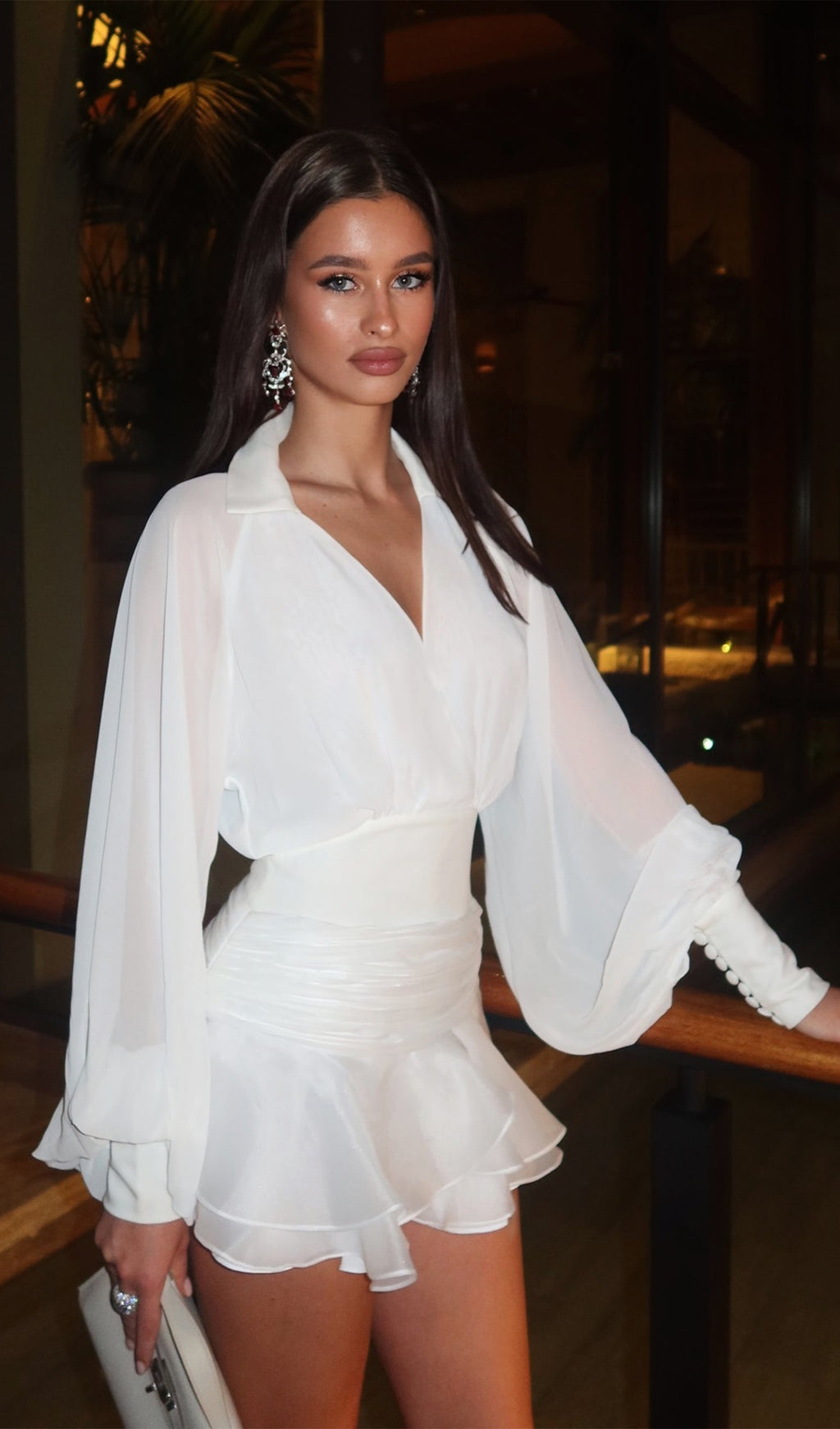 Μίνι Φόρεμα Thalia Με Μανίκια Και Φανάρι