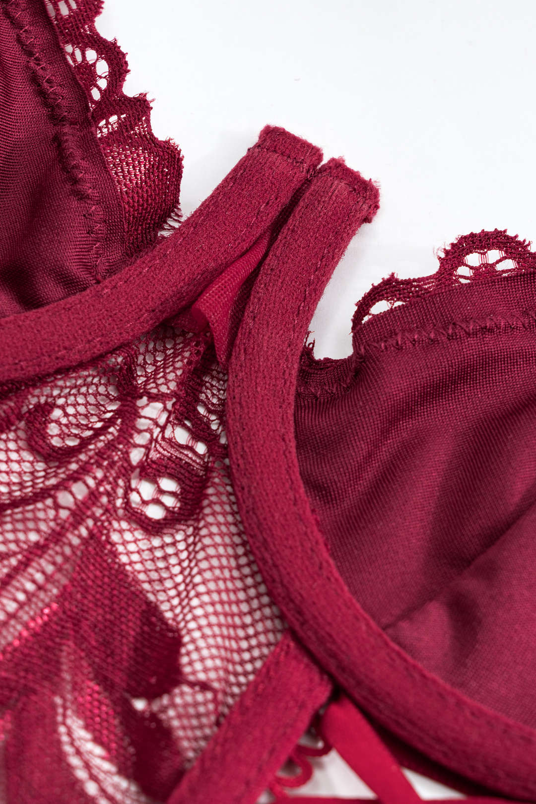 Σετ Εσώρουχων Με Δαντέλα Και Σταυρωτή Δαντέλα, Χωρίς Πλάτη