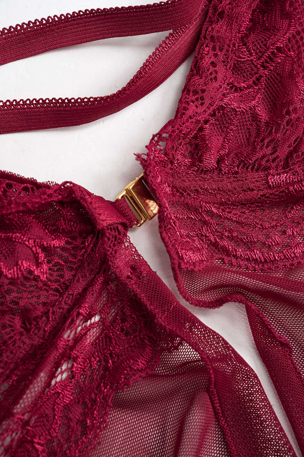 Σετ Νυχτικό Φόρεμα Και Εσώρουχο Με Δαντέλα Και Διάφανο Μπούστο