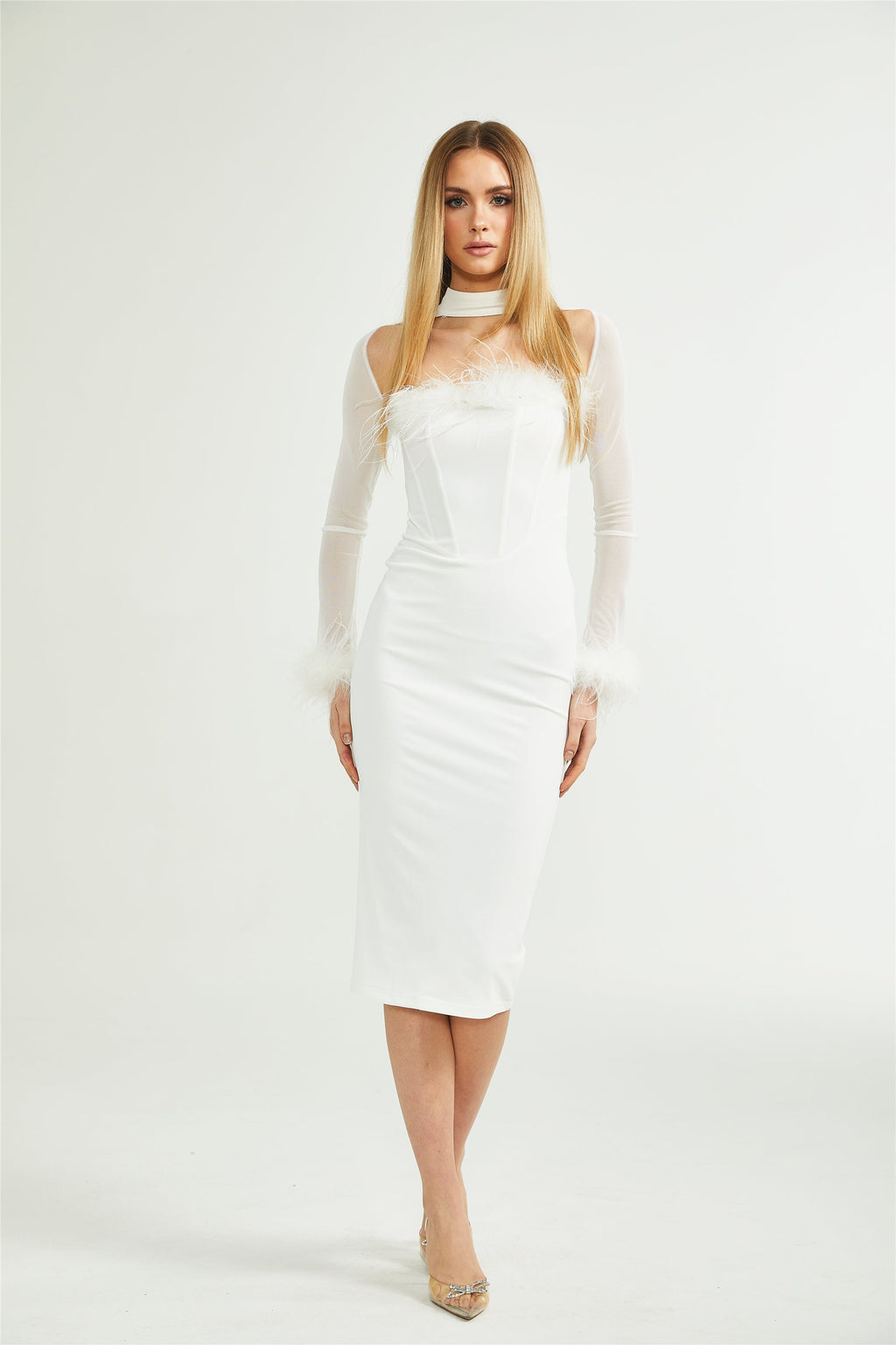 Εφαρμοσμένο Φόρεμα Désirée Με Φτερά