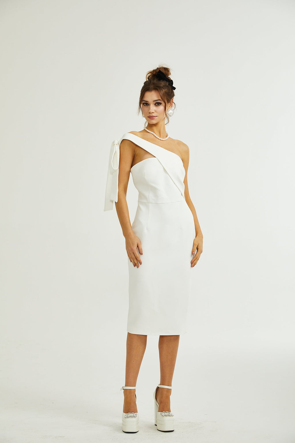 Φόρεμα Μίντι Με Έναν Ώμο Nadine