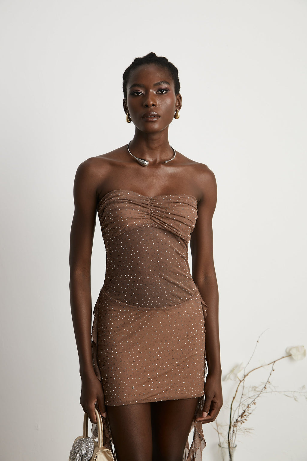 Μίνι Φόρεμα Rivi Με Ημιδιάφανο Σχέδιο Κορδέλας