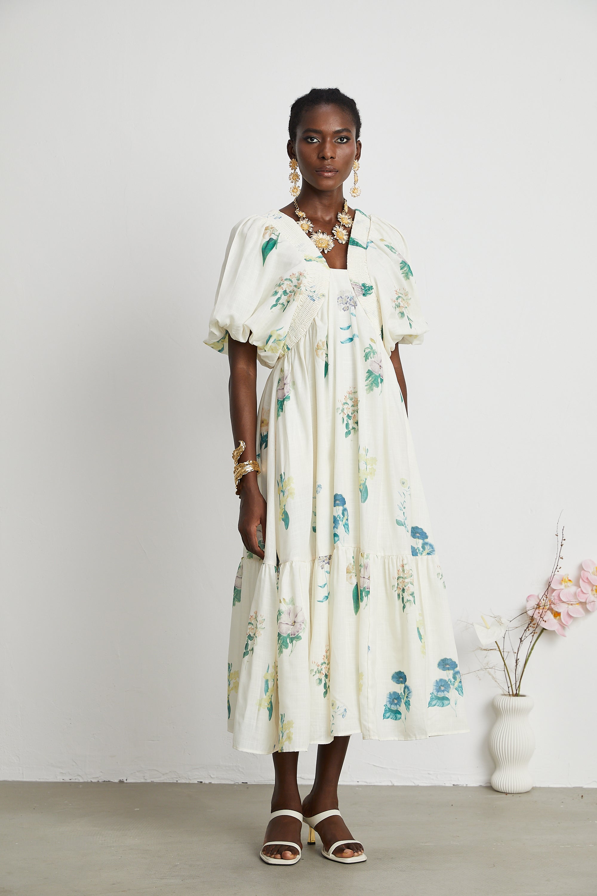 Μίντι Φόρεμα Cyrielle V-Neck Floral Print