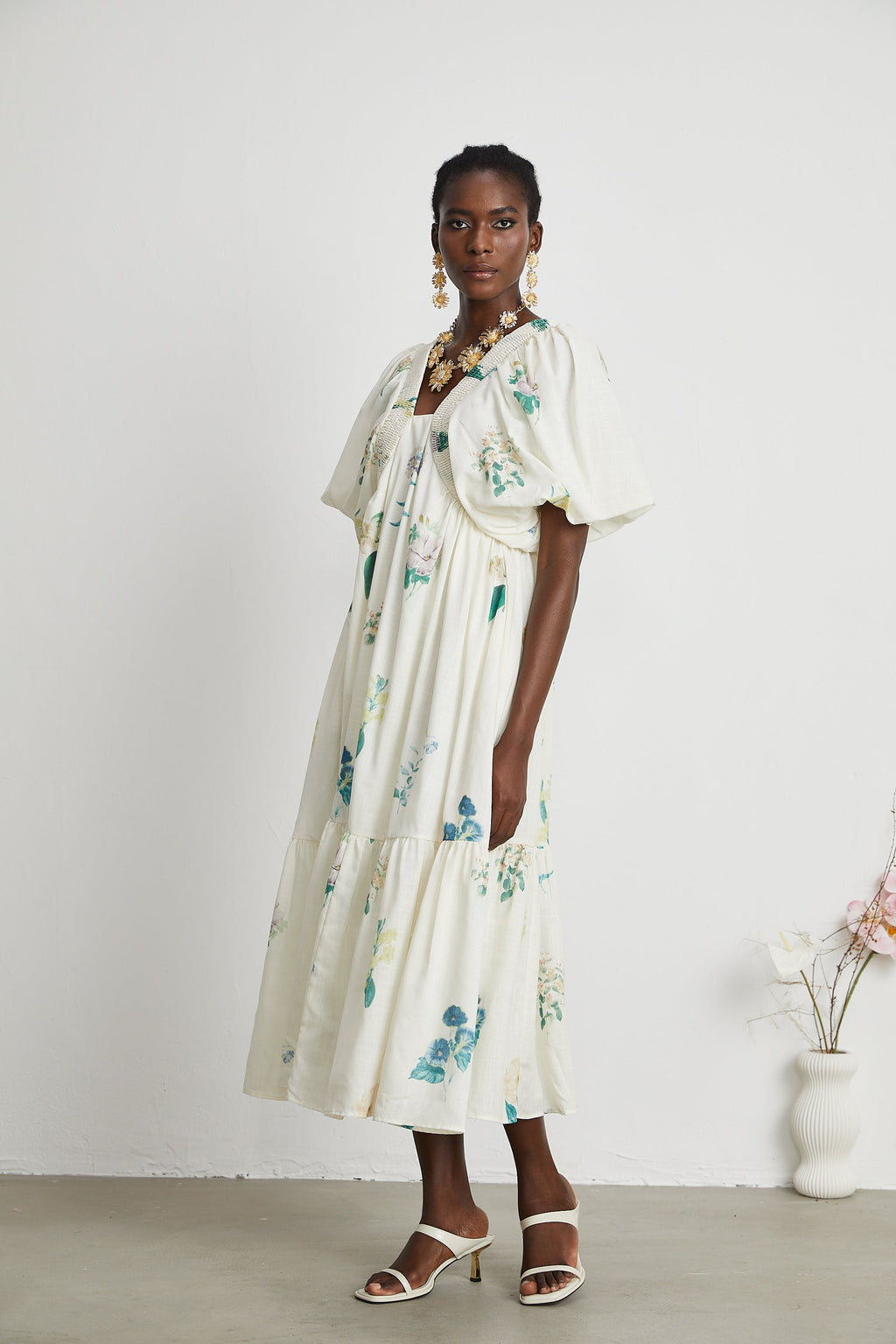 Μίντι Φόρεμα Cyrielle V-Neck Floral Print