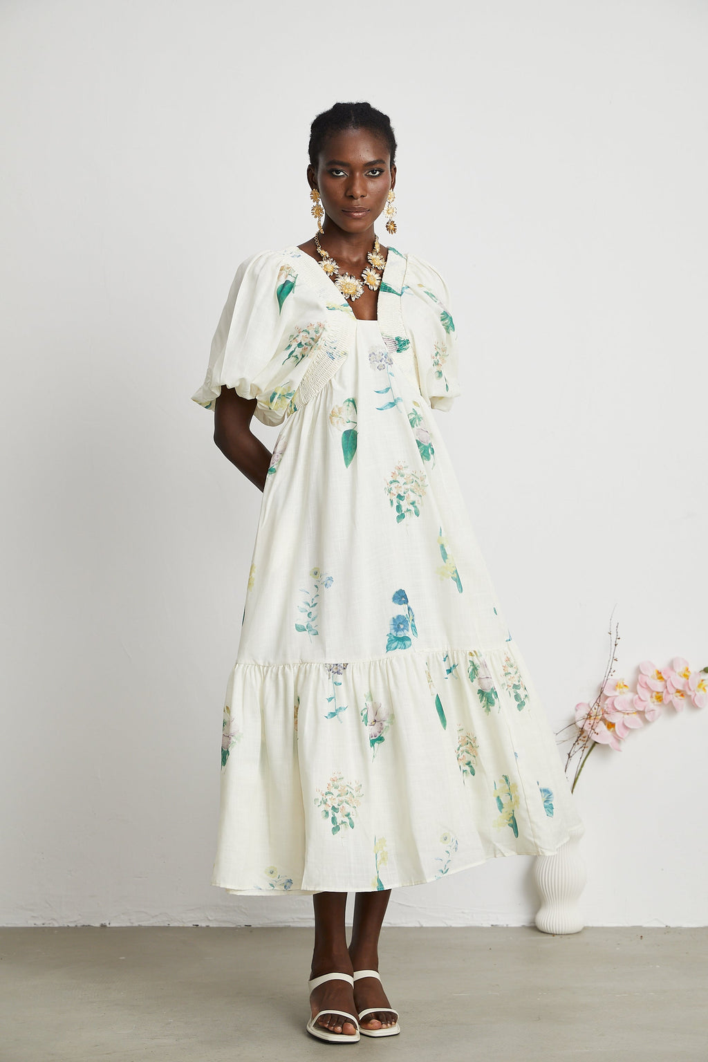 Μίντι Φόρεμα Cyrielle V-Neck Floral Print