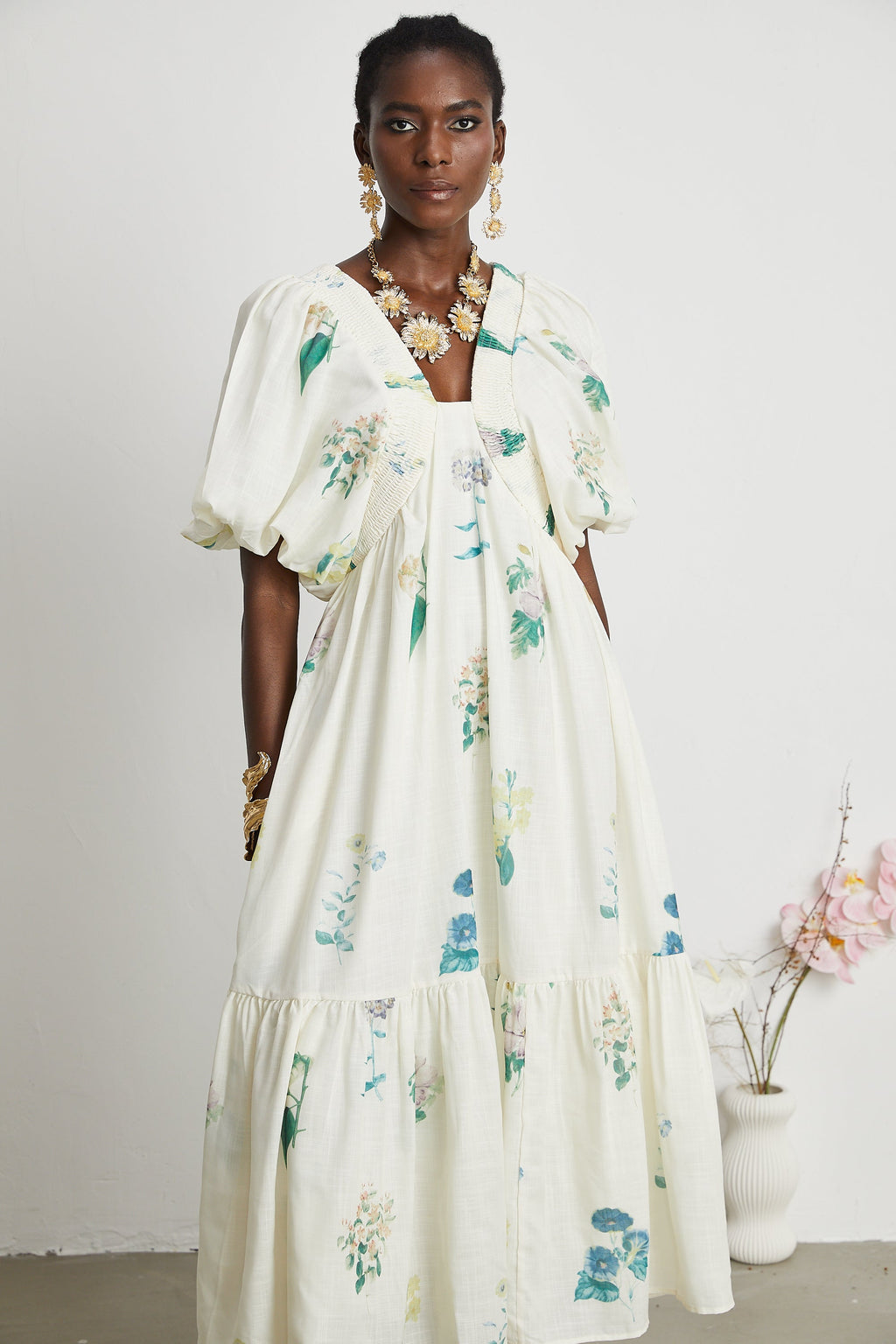 Μίντι Φόρεμα Cyrielle V-Neck Floral Print