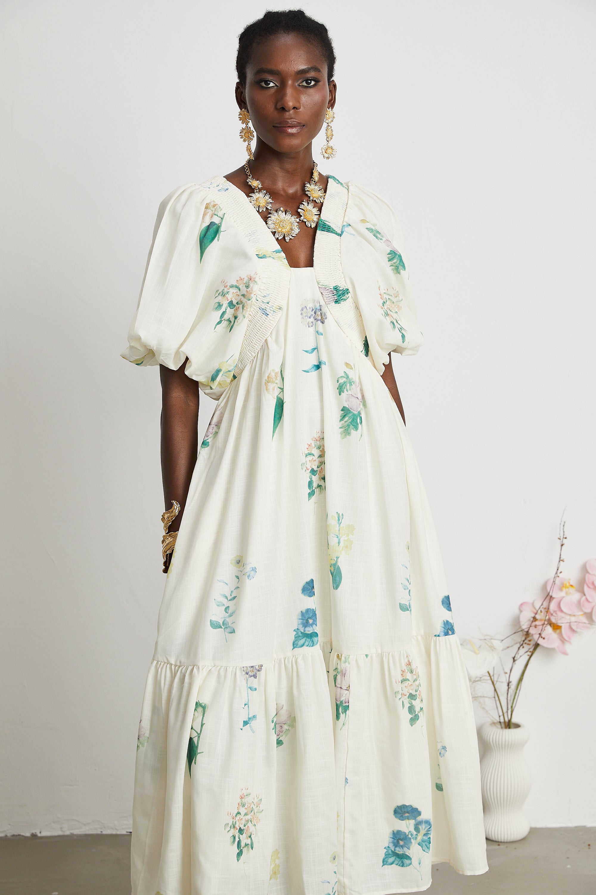 Μίντι Φόρεμα Cyrielle V-Neck Floral Print