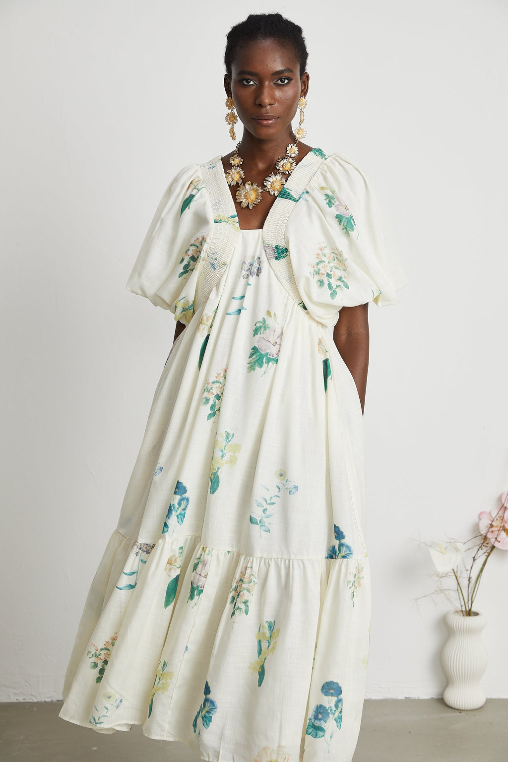 Μίντι Φόρεμα Cyrielle V-Neck Floral Print