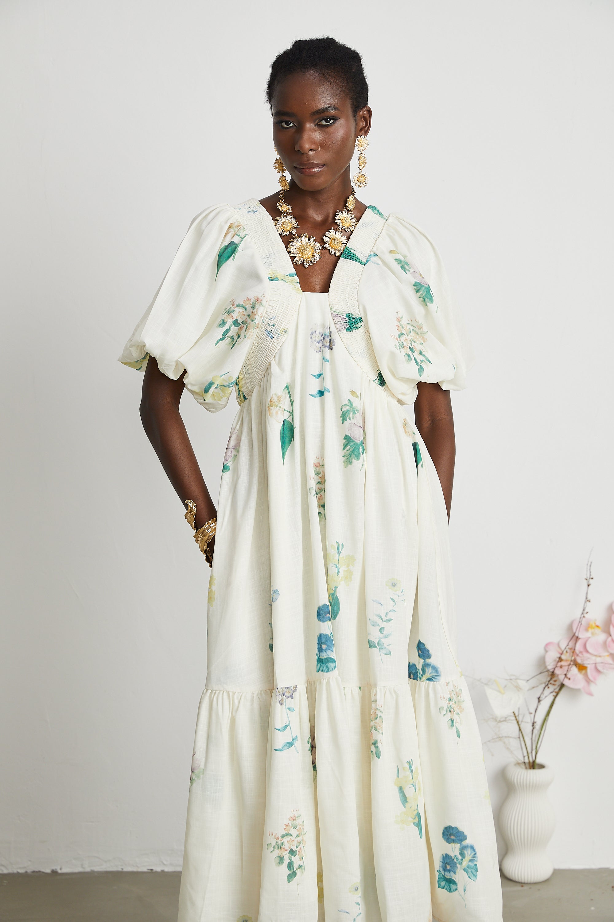 Μίντι Φόρεμα Cyrielle V-Neck Floral Print