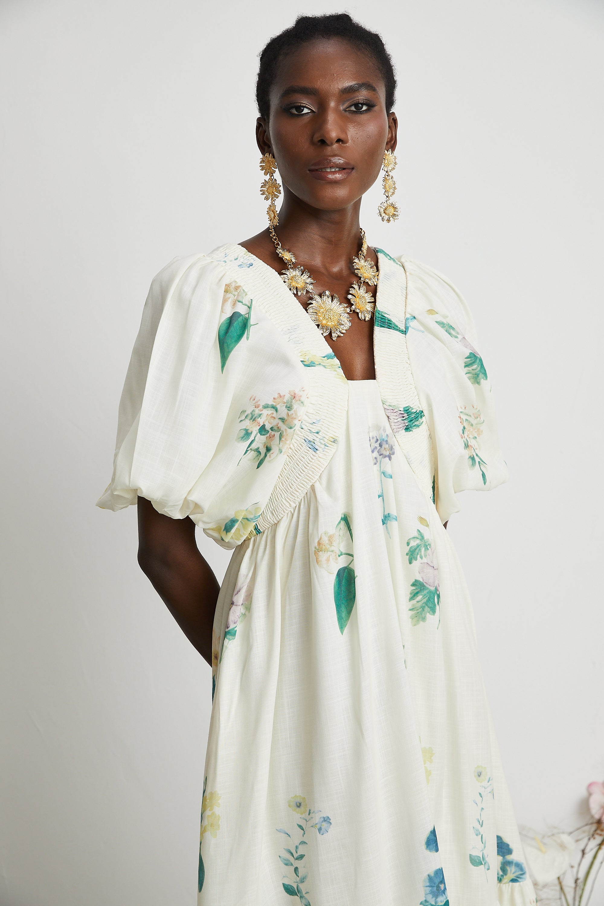 Μίντι Φόρεμα Cyrielle V-Neck Floral Print