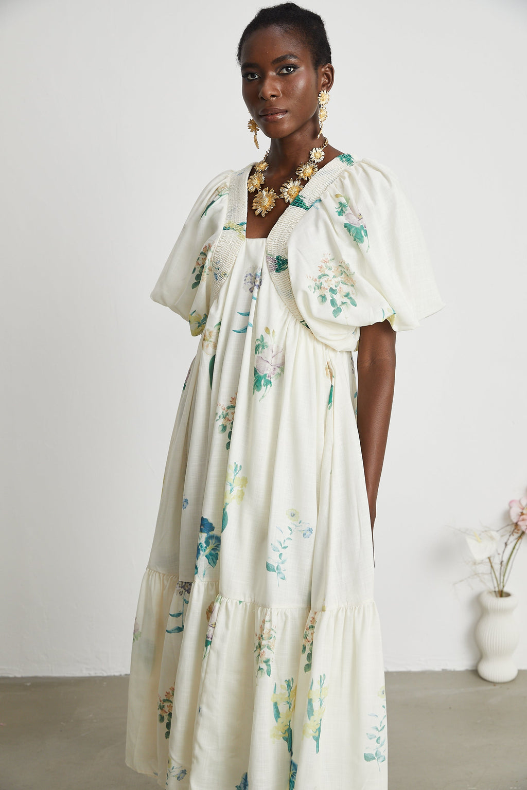 Μίντι Φόρεμα Cyrielle V-Neck Floral Print