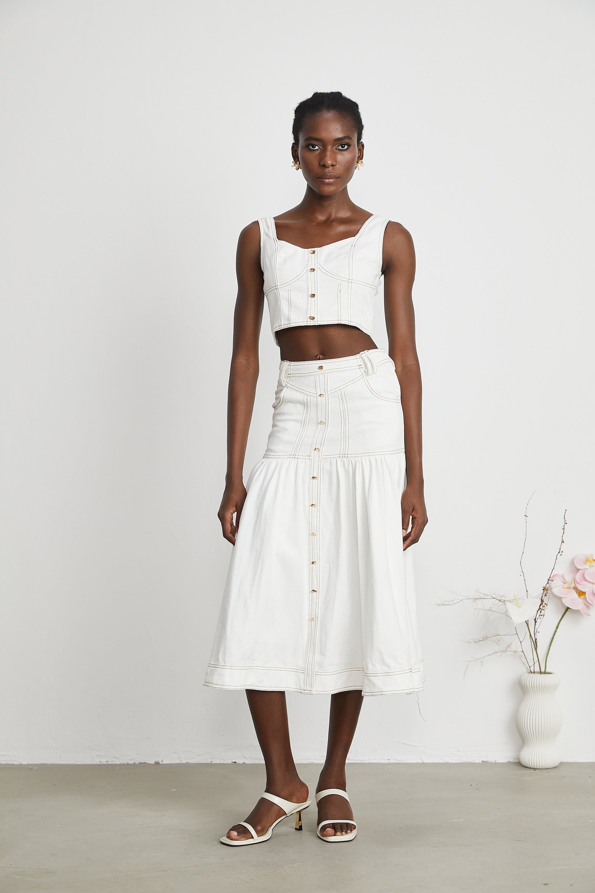 Σετ Ασορτί Μπλούζας Και Φούστας Από Τζιν Brielle