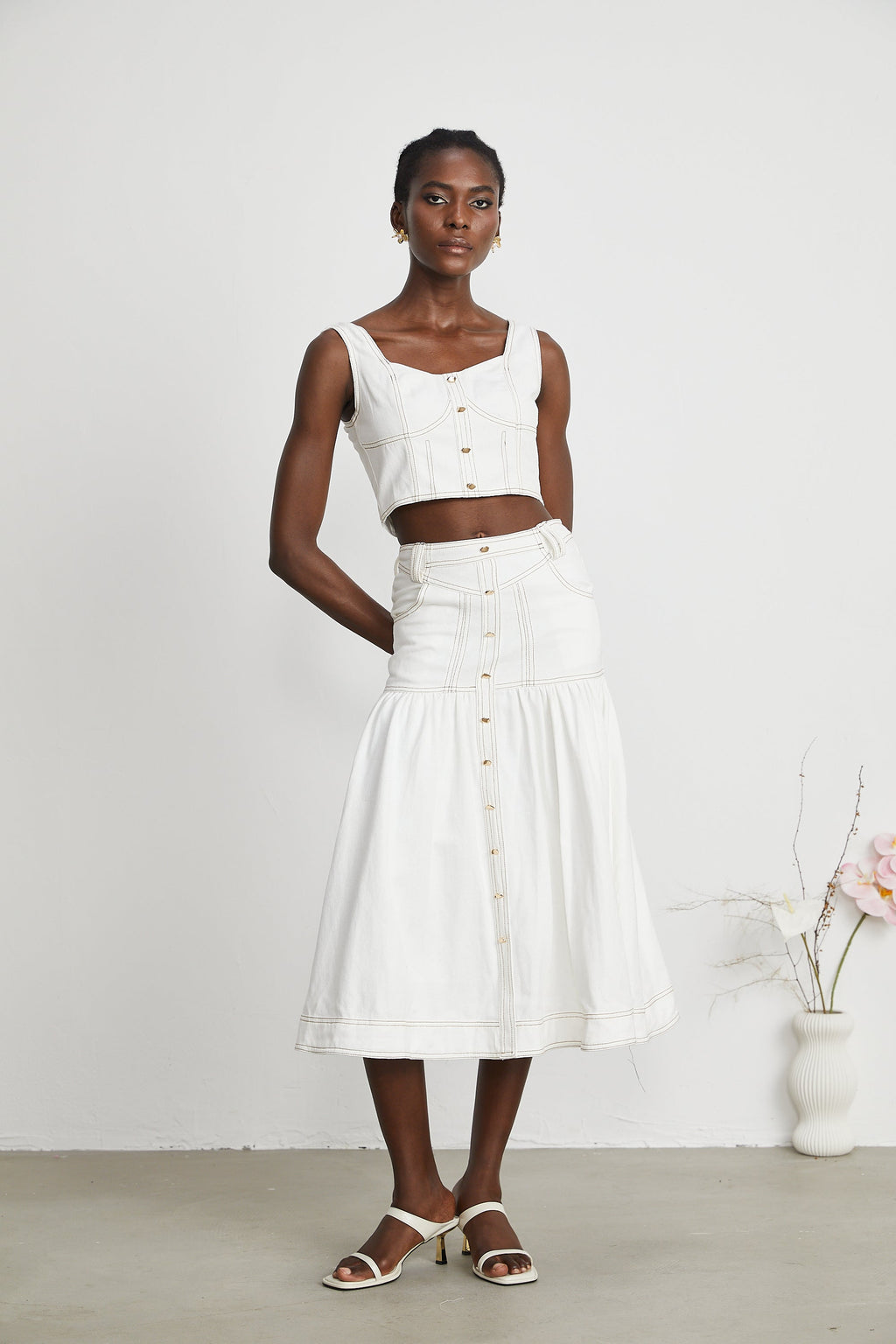 Σετ Ασορτί Μπλούζας Και Φούστας Από Τζιν Brielle