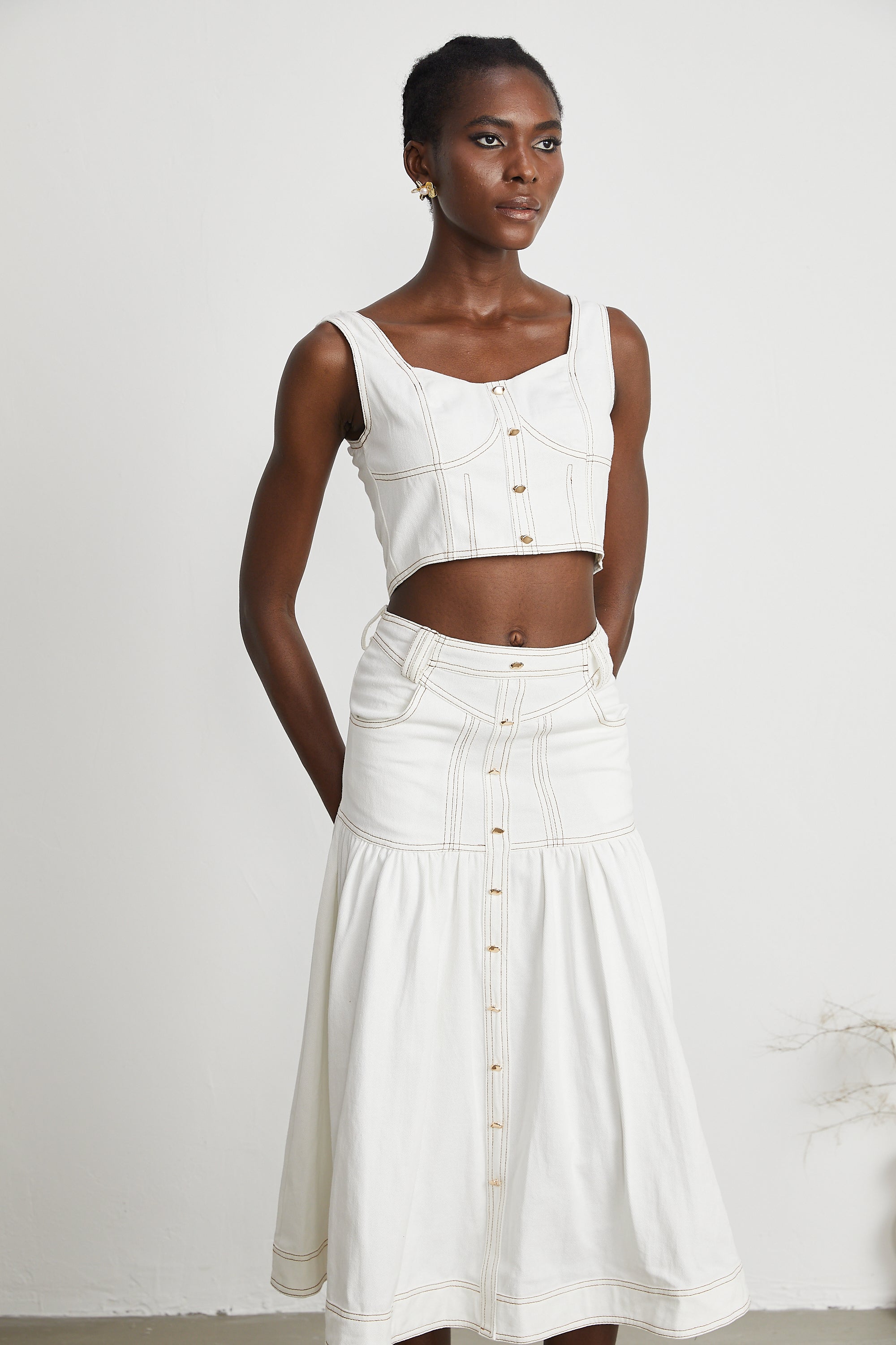 Σετ Ασορτί Μπλούζας Και Φούστας Από Τζιν Brielle