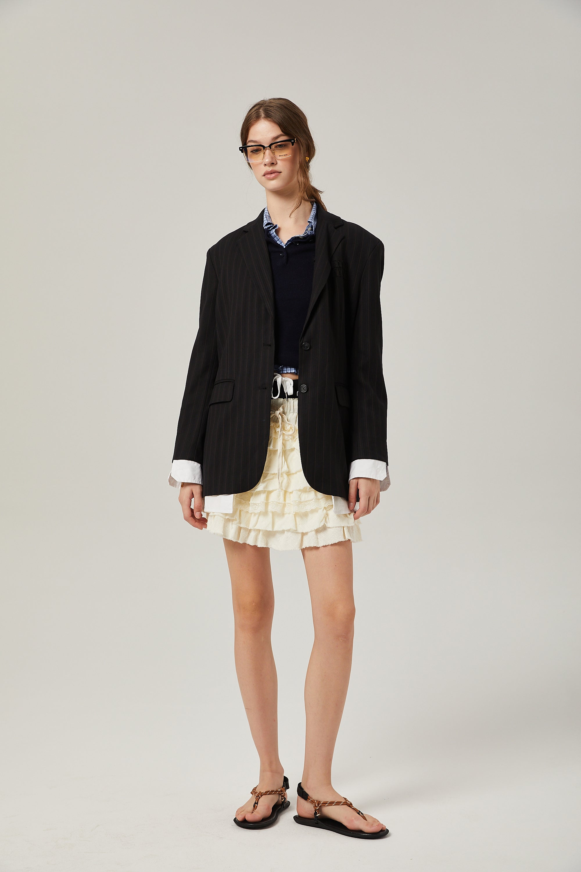 Angélique Lace Trim Tiered Φούστα