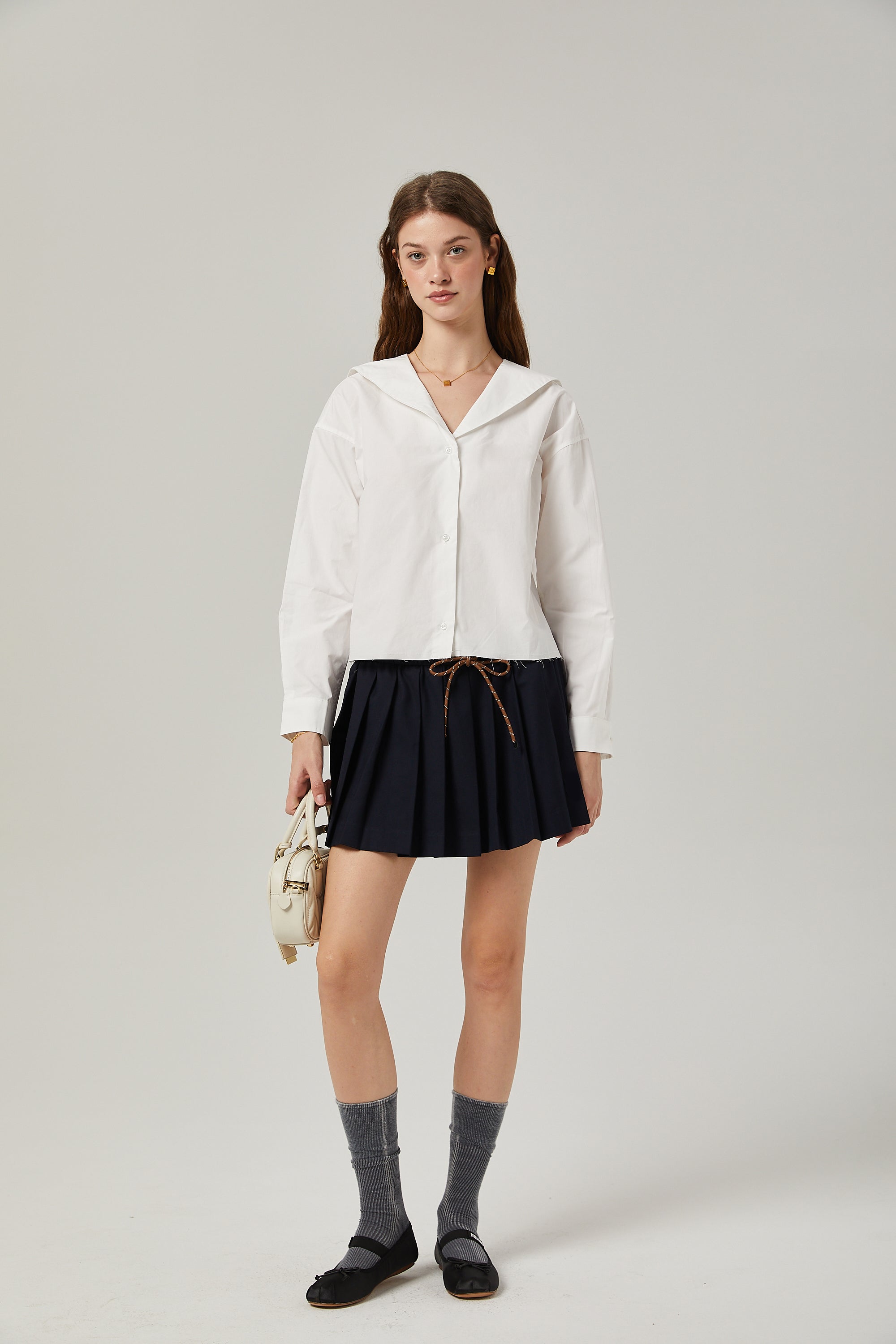 Κοντό Πουκάμισο Bérénice Με Γιακά Ναυτικού