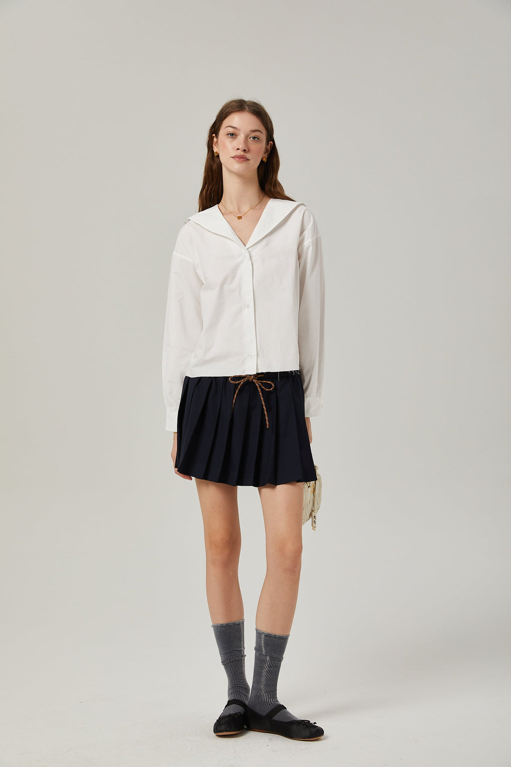 Κοντό Πουκάμισο Bérénice Με Γιακά Ναυτικού