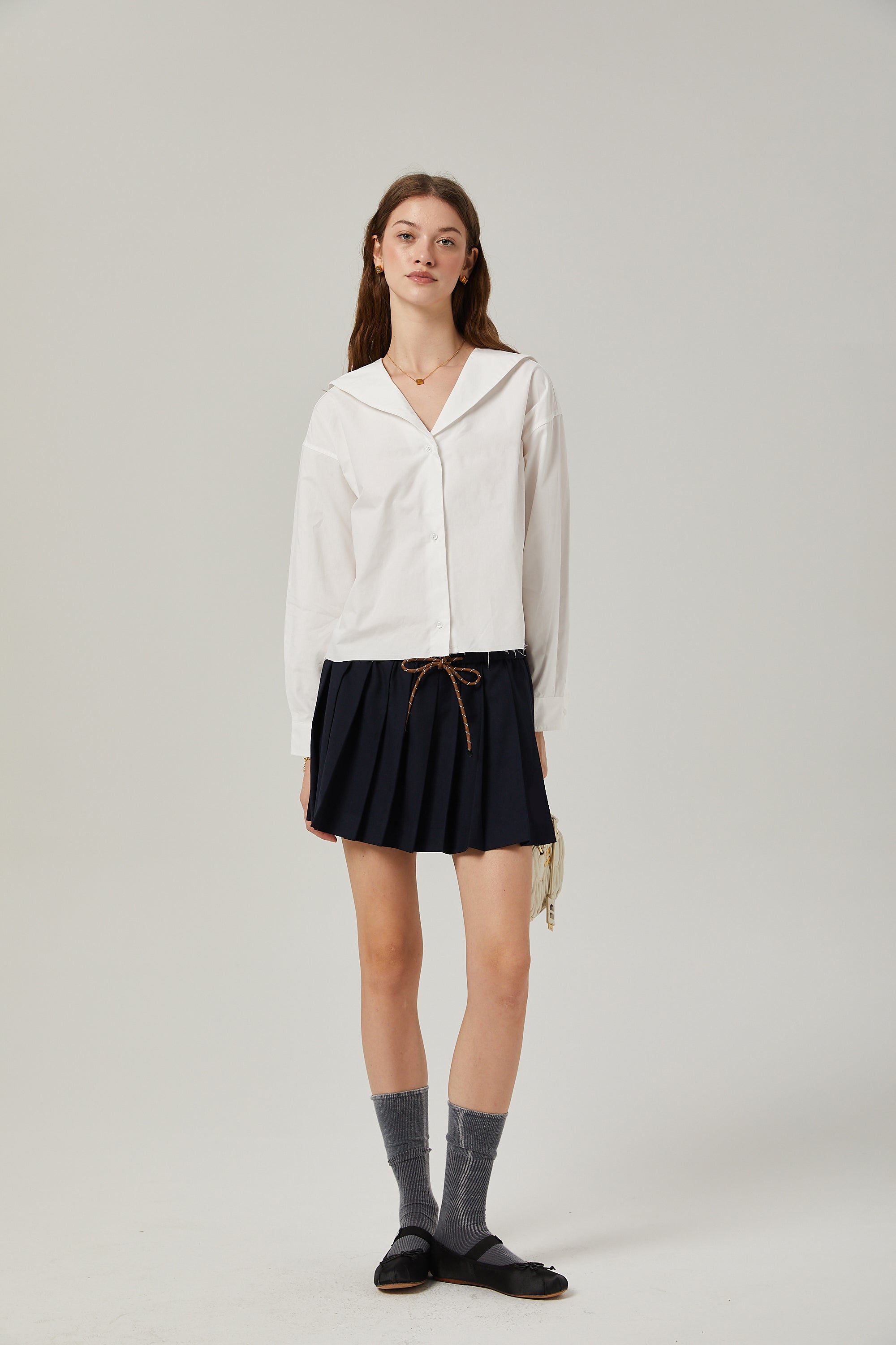 Κοντό Πουκάμισο Bérénice Με Γιακά Ναυτικού