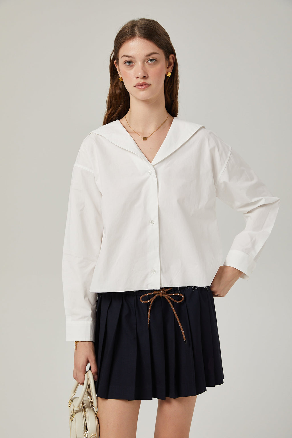 Κοντό Πουκάμισο Bérénice Με Γιακά Ναυτικού