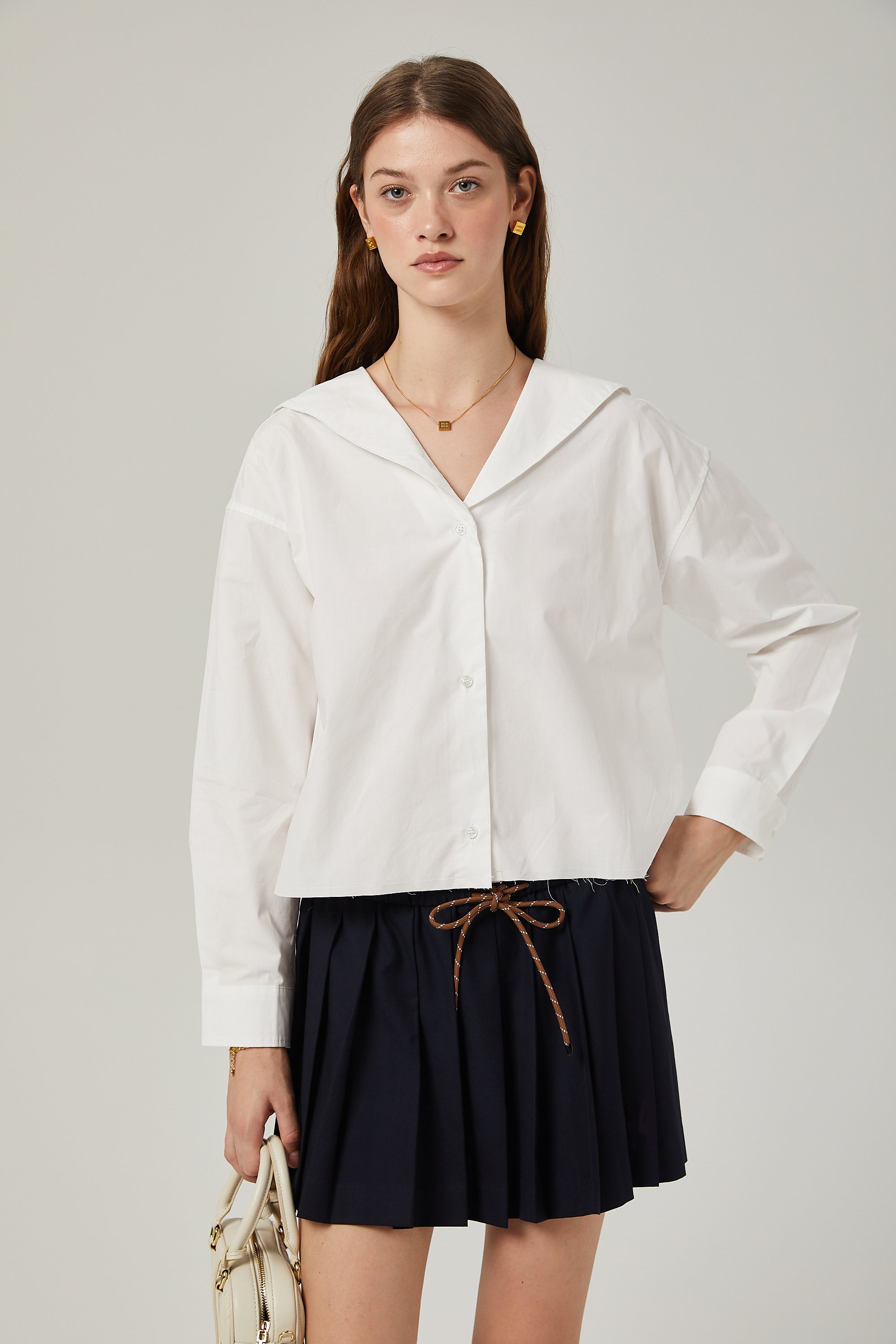 Κοντό Πουκάμισο Bérénice Με Γιακά Ναυτικού