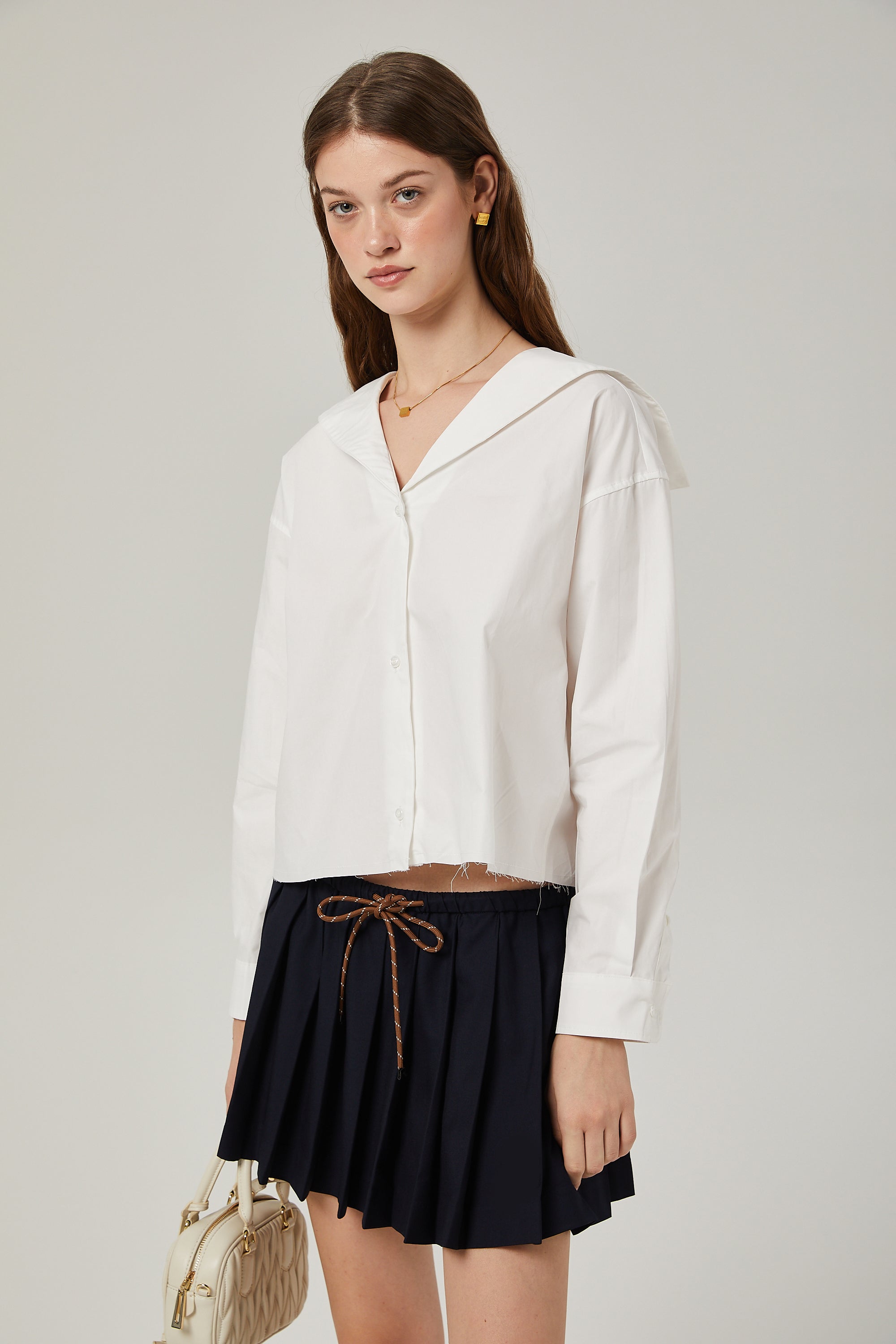 Κοντό Πουκάμισο Bérénice Με Γιακά Ναυτικού