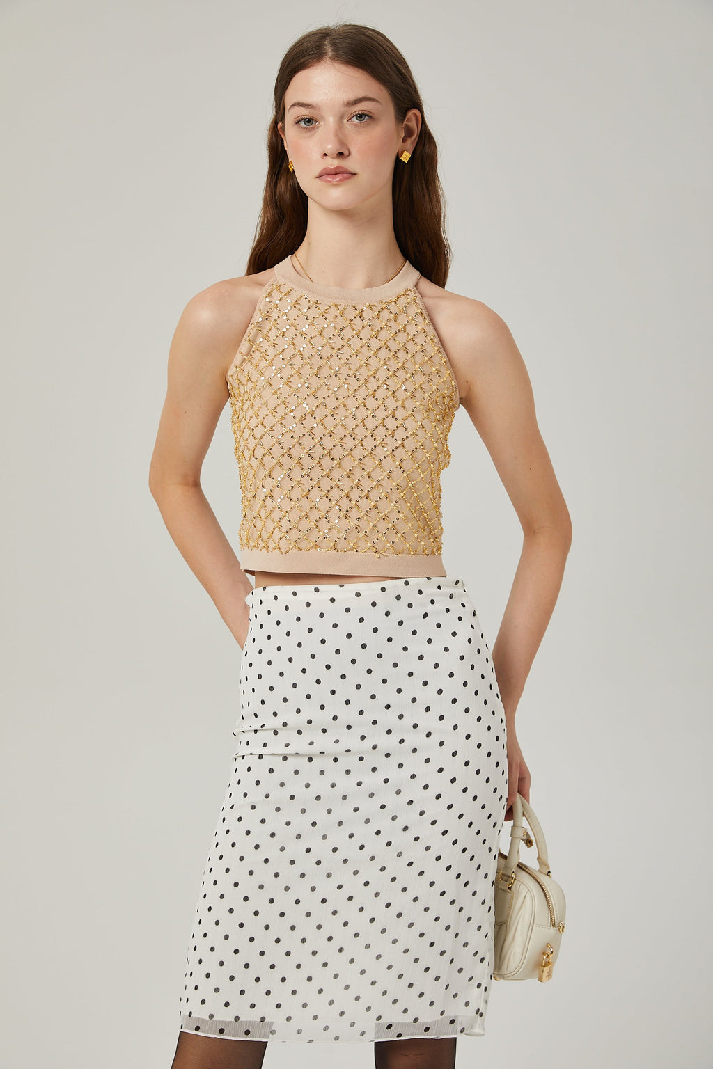 Πλεκτό Γιλέκο Juliette Με Κέντημα Από Ψεύτικες Μαργαριταρένιες Πλεκτές Πέρλες