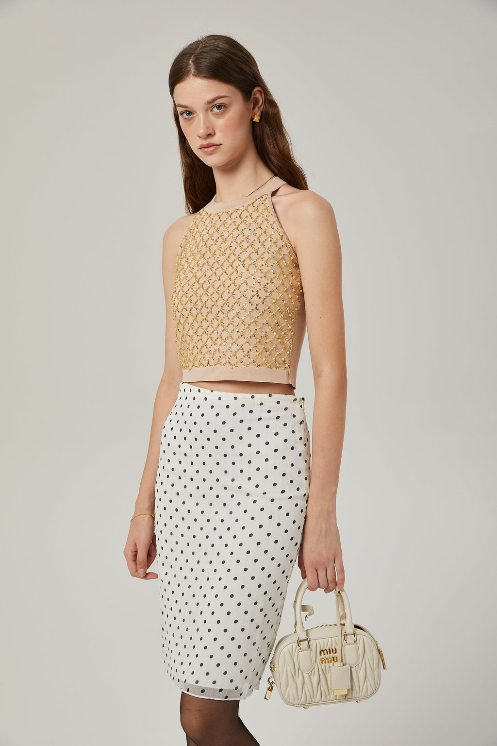 Πλεκτό Γιλέκο Juliette Με Κέντημα Από Ψεύτικες Μαργαριταρένιες Πλεκτές Πέρλες